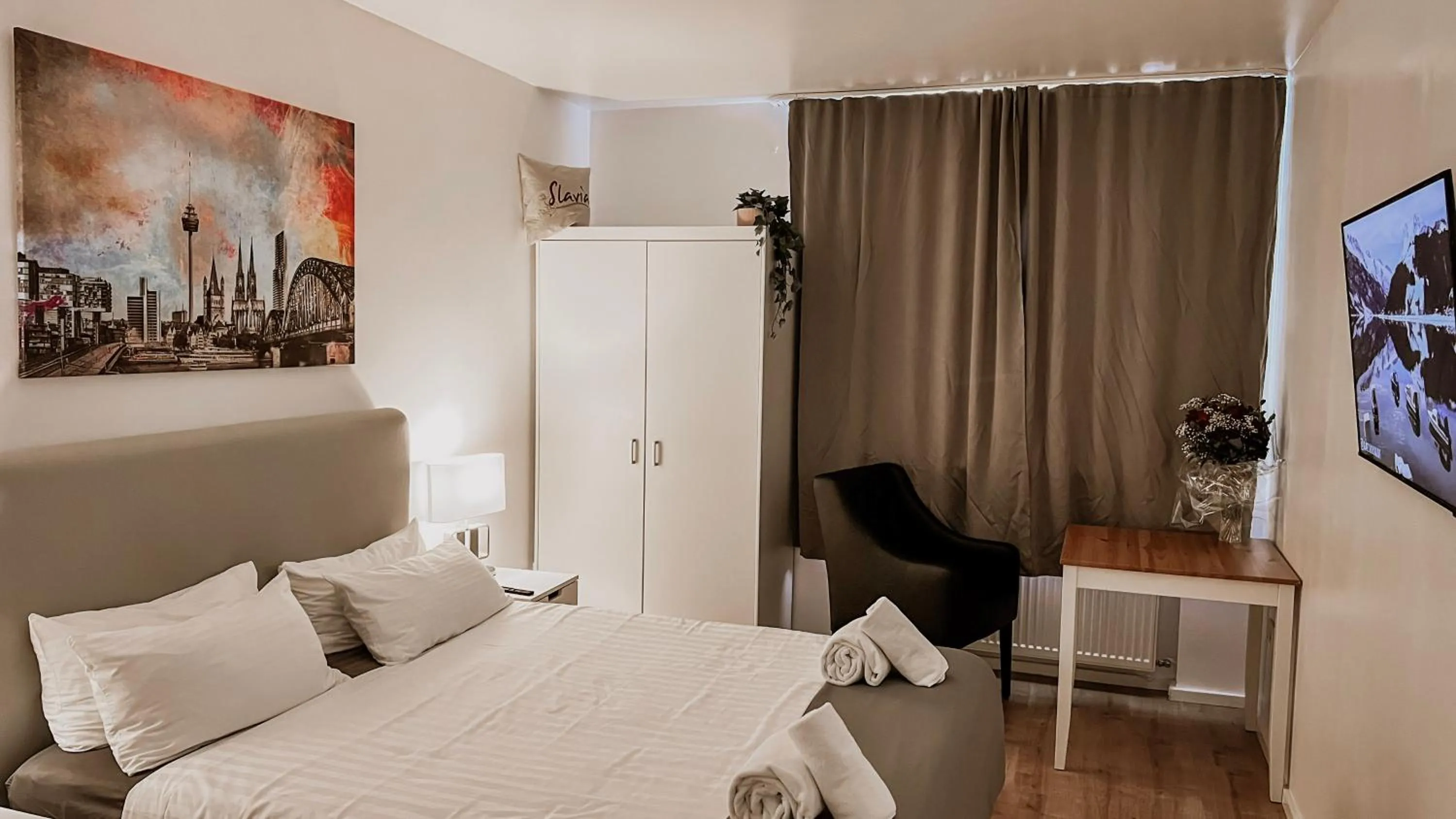 Bed in Apartments am Rheingarten