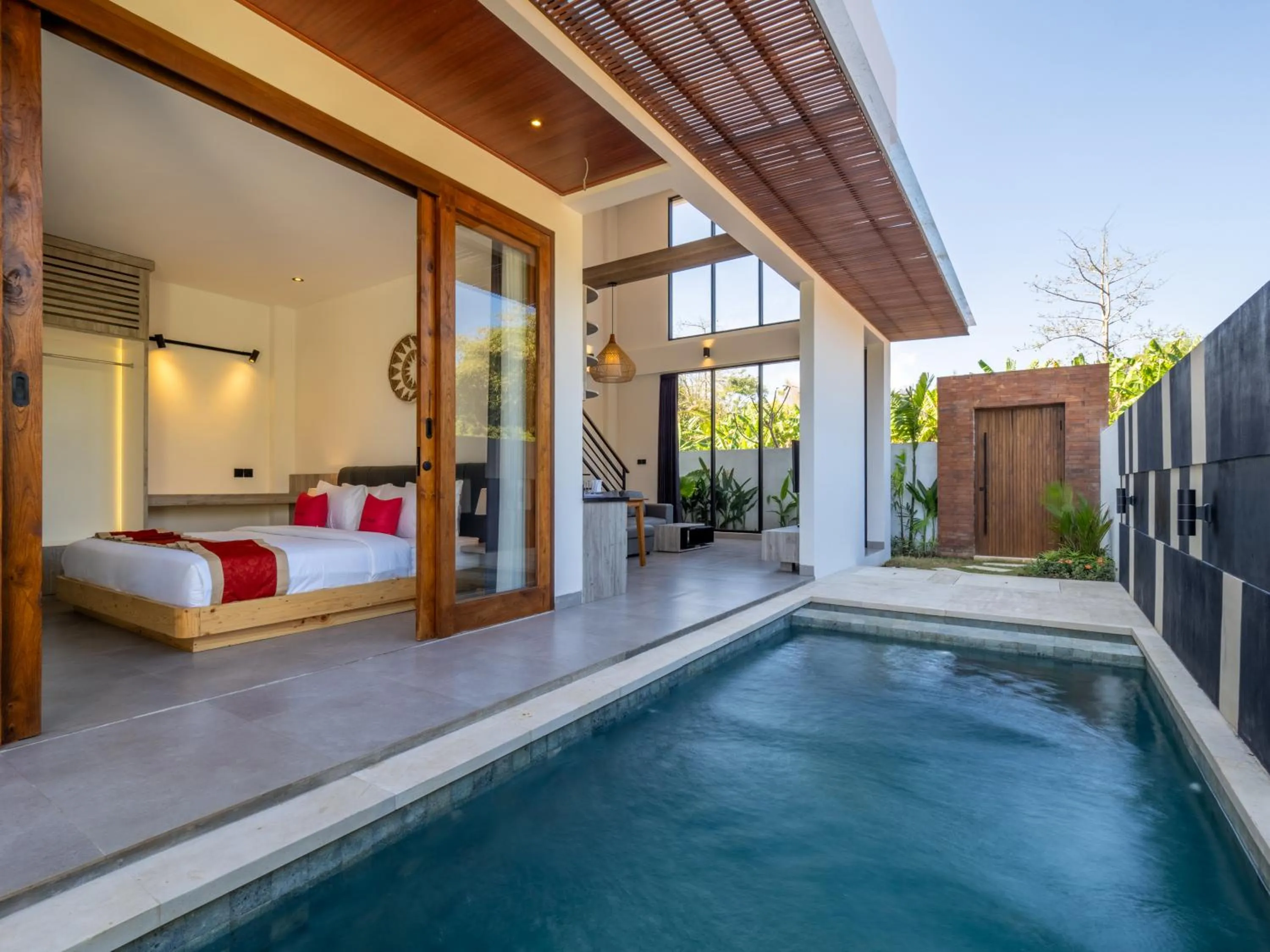 Swimming pool, Bed in The Tempekan Heritage