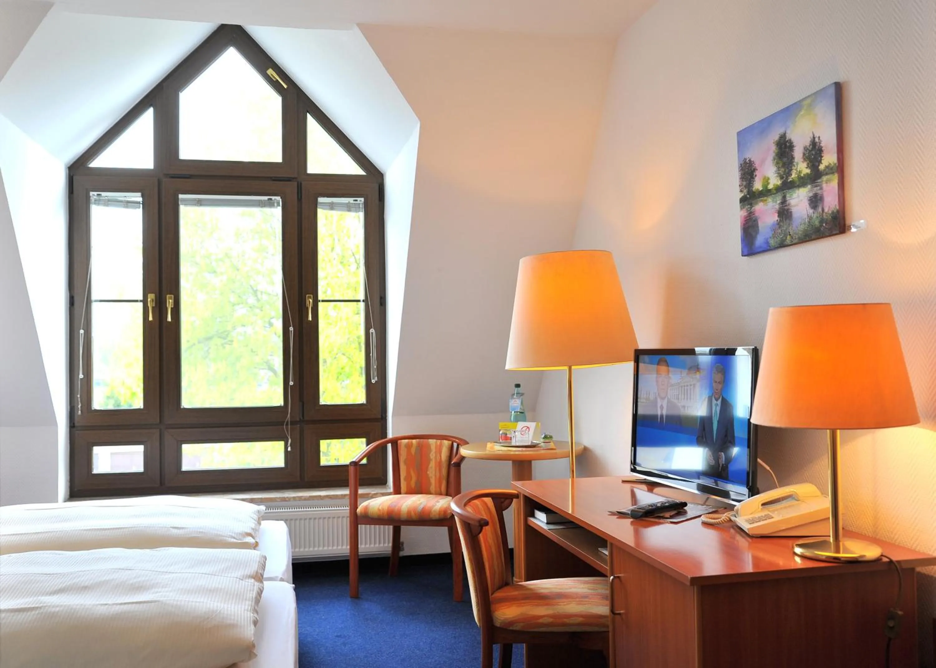 Living room, Bed in Hotel Spreewaldeck