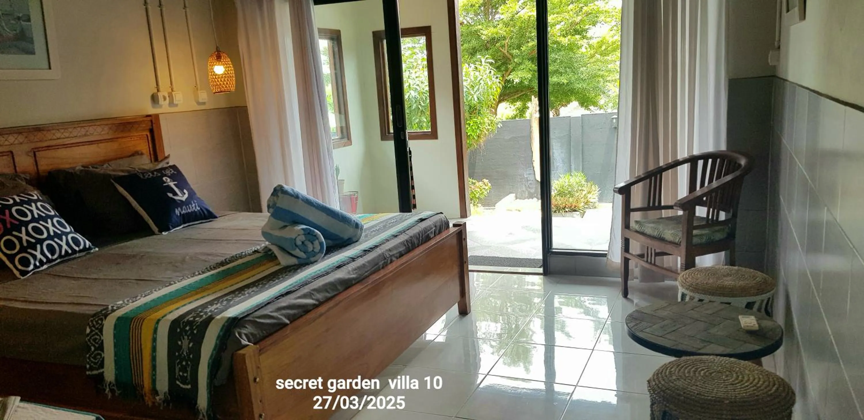 Balcony/Terrace, Bed in Ombak Resort at Ekas , a luxury surf and kite destination, Close to Inside Ekas beach