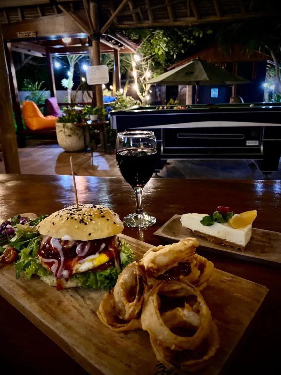 Food and drinks in Ombak Resort at Ekas , a luxury surf and kite destination, Close to Inside Ekas beach