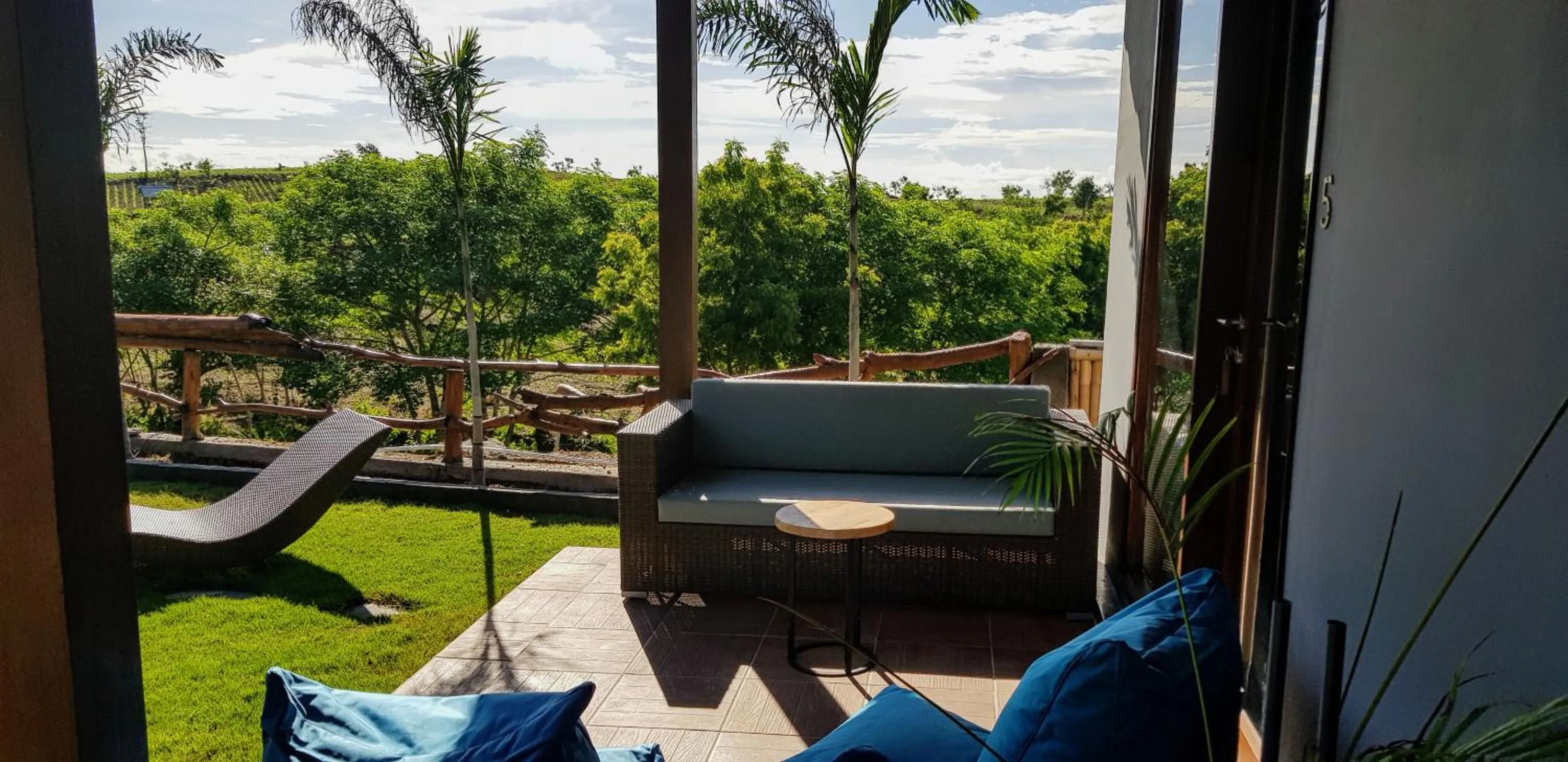 Balcony/Terrace in Ombak Resort at Ekas , a luxury surf and kite destination, Close to Inside Ekas beach
