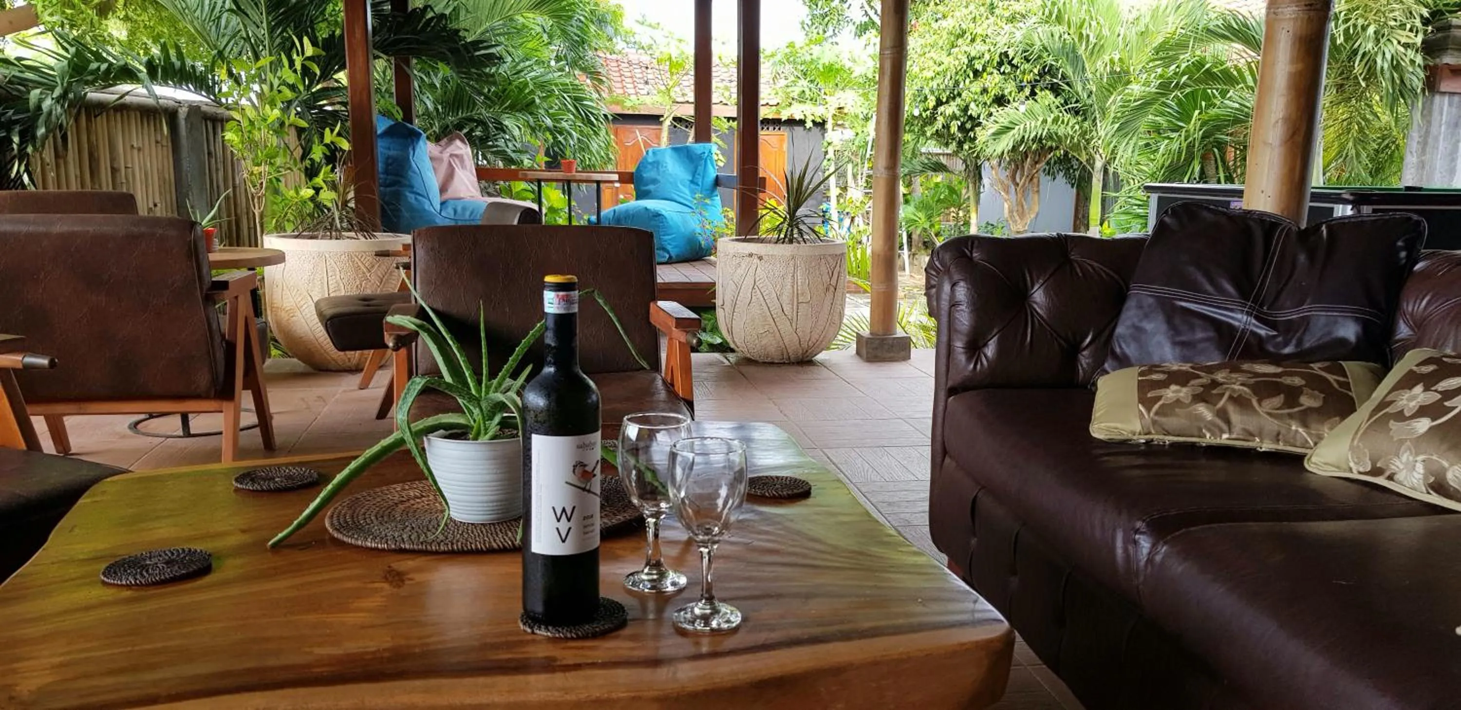 Lounge or bar in Ombak Resort at Ekas , a luxury surf and kite destination, Close to Inside Ekas beach