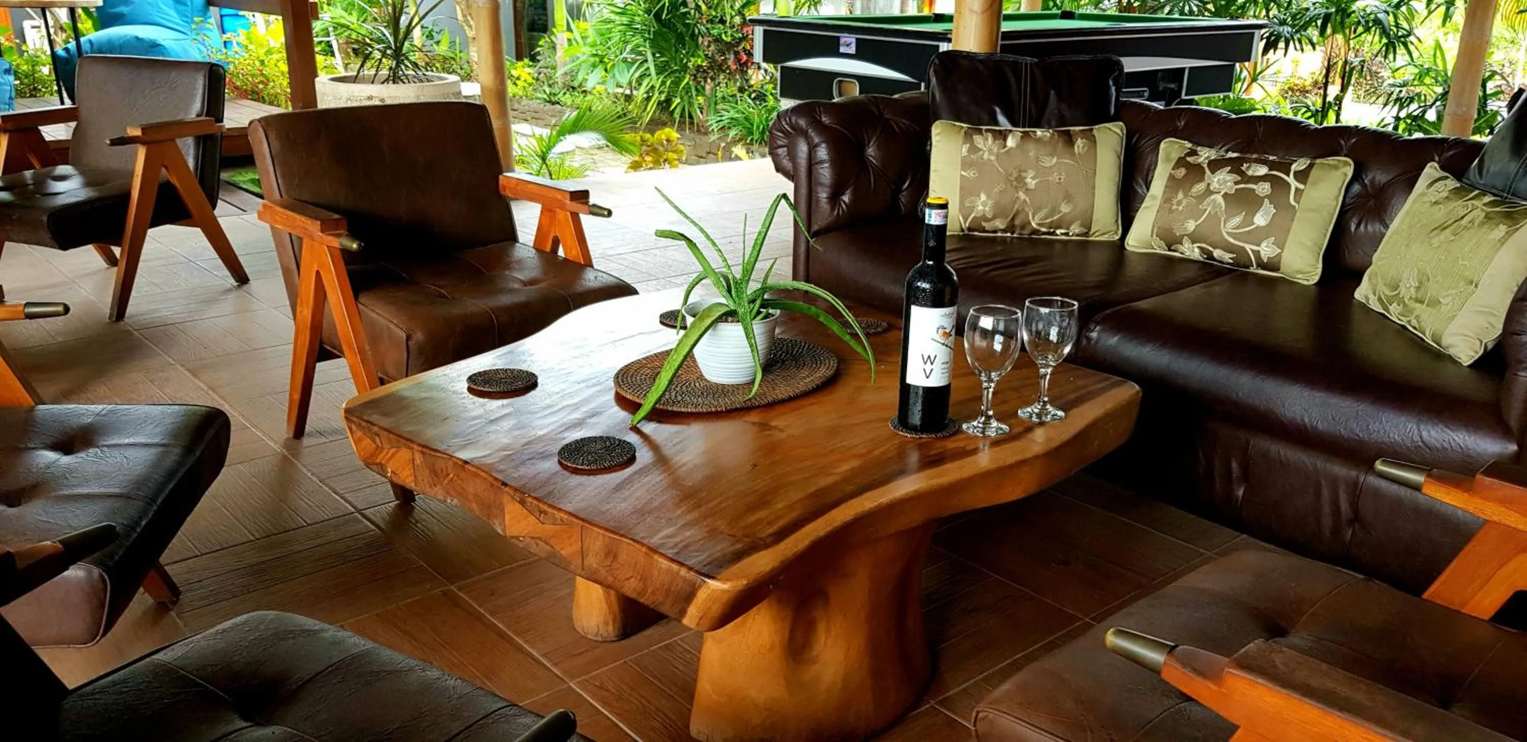 Lounge or bar in Ombak Resort at Ekas , a luxury surf and kite destination, Close to Inside Ekas beach