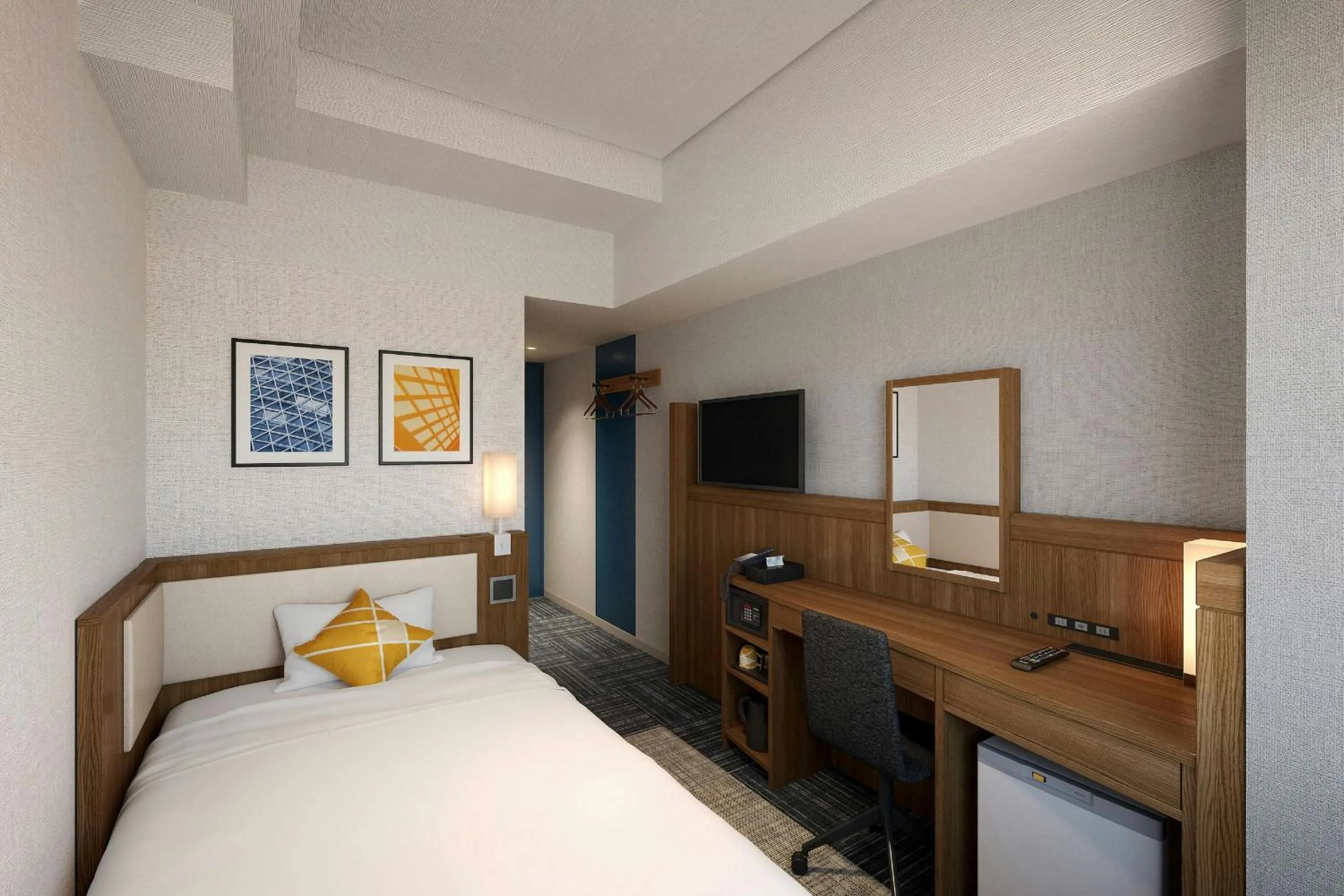 Photo of the whole room, Bed in HOTEL UNIZO Kyoto Karasuma Oike