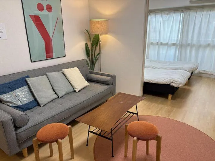 Living room, Bed in SAPPORO HILLS