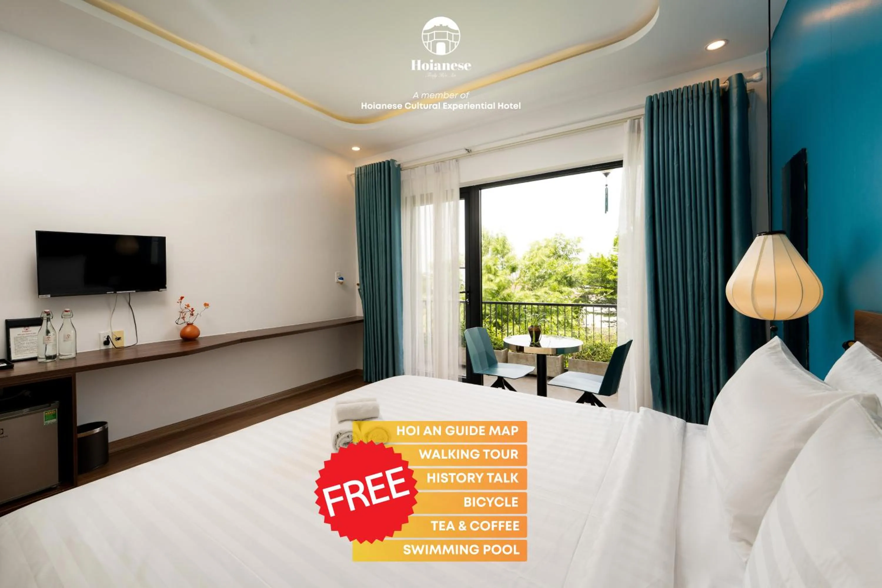 Bed in Hoianese Pool & Sunset Hotel - Cultural Experiential Hotel