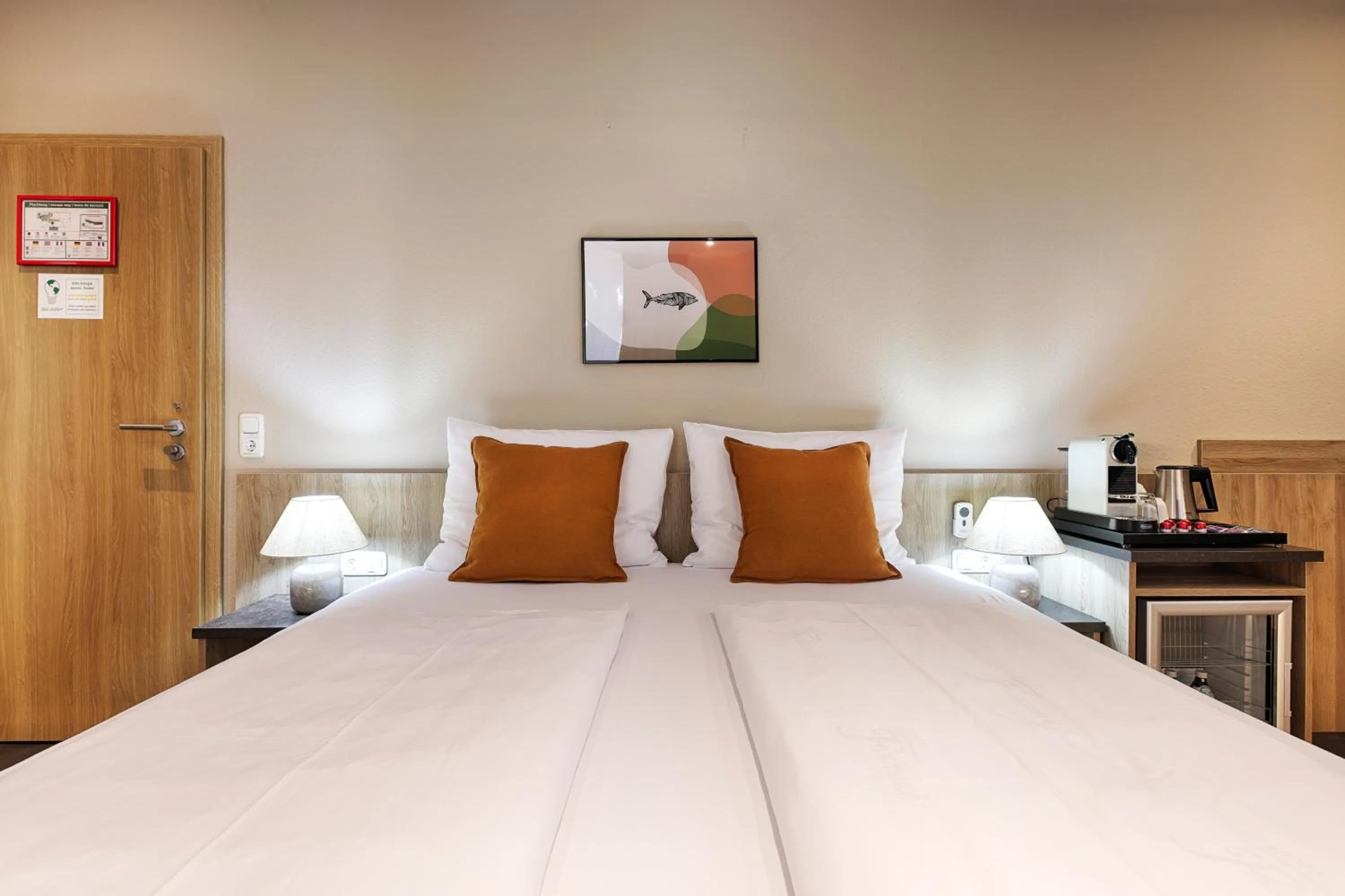 Photo of the whole room, Bed in Hotel Fischzucht in Würzburg