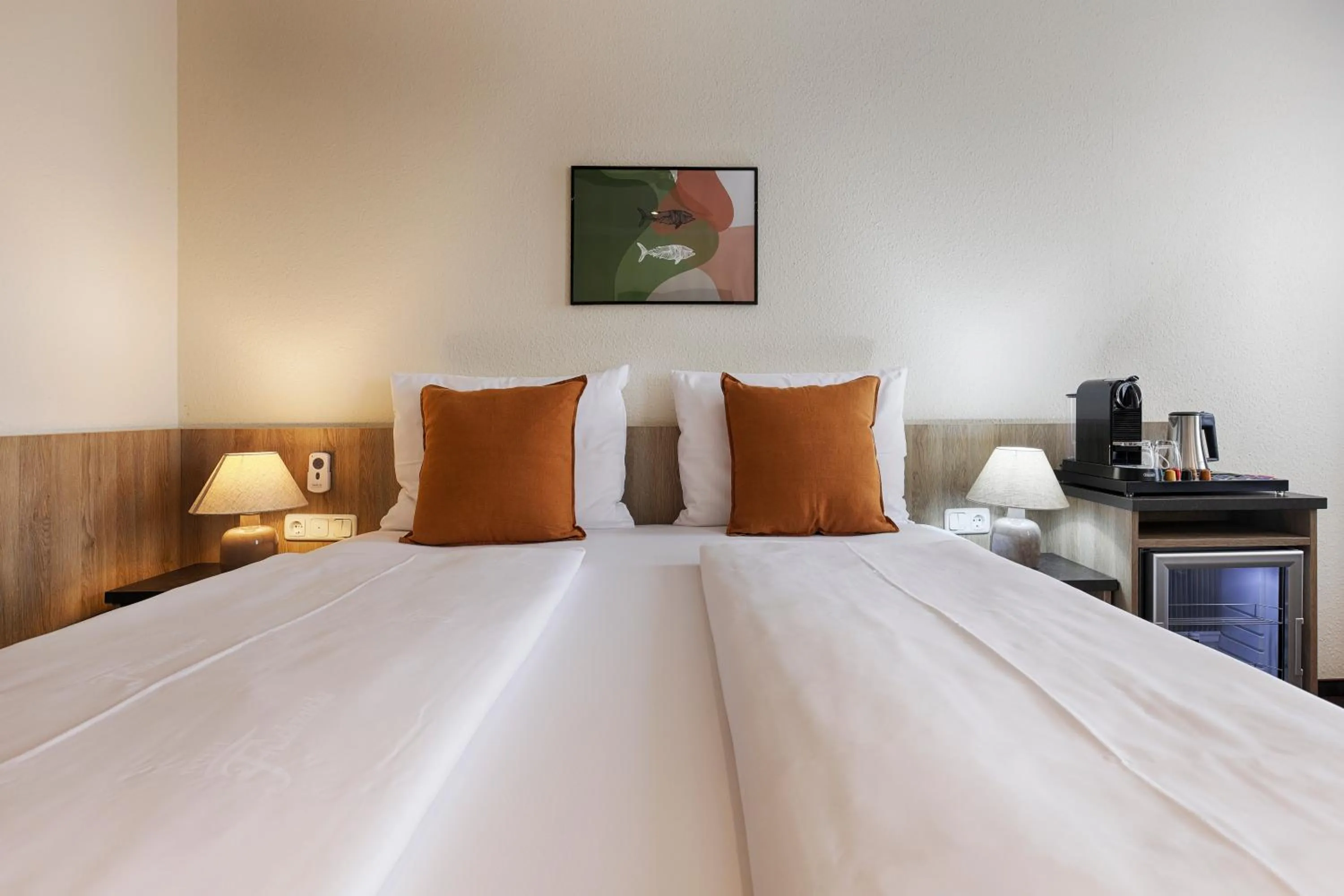 Photo of the whole room, Bed in Hotel Fischzucht in Würzburg