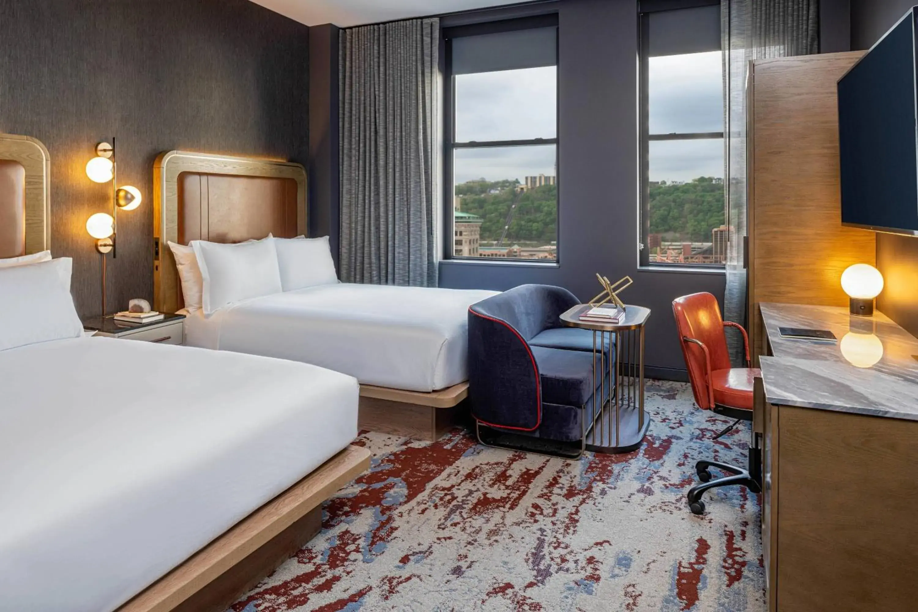 Guest room, 2 Queen in The Industrialist Hotel, Pittsburgh, Autograph Collection Guest room, 2 Queen in The Industrialist Hotel, Pittsburgh, Autograph Collection