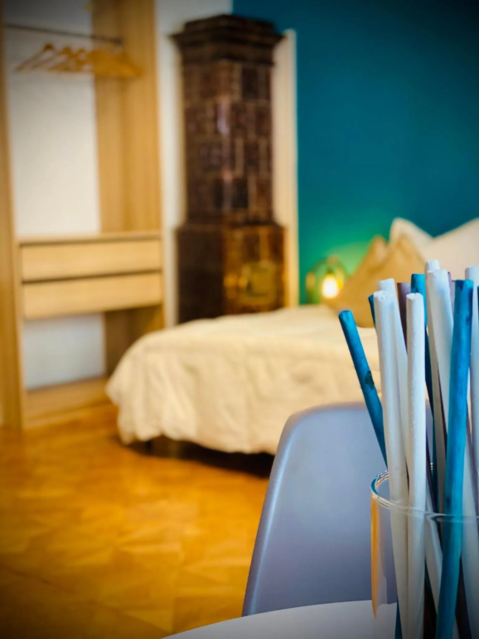 Decorative detail, Bed in Crops City Stay