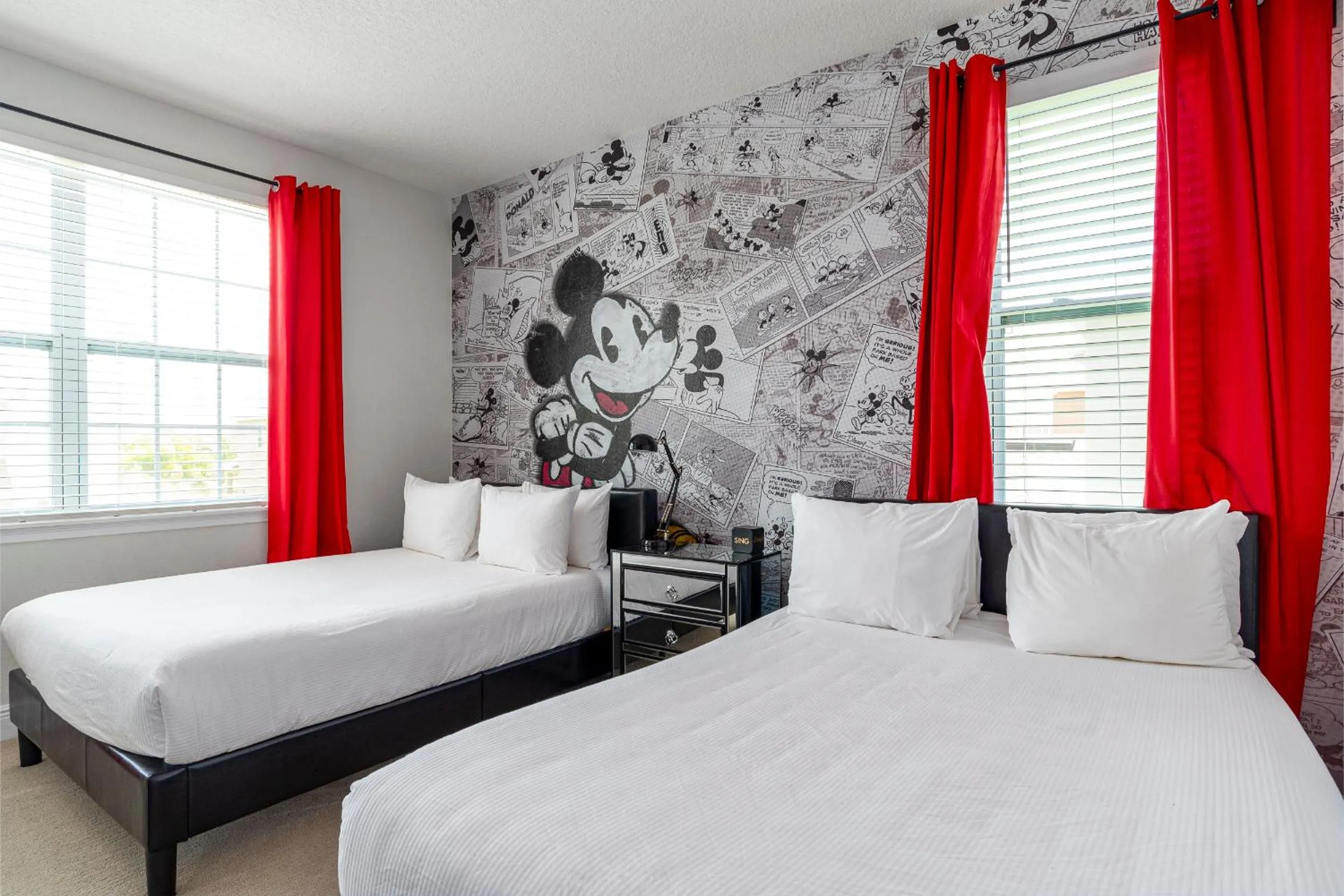 Bedroom, Bed in Upscale Modern Getaway home with heated pool/hot tub, 9 beds 8.5 bath Sleeps 18+