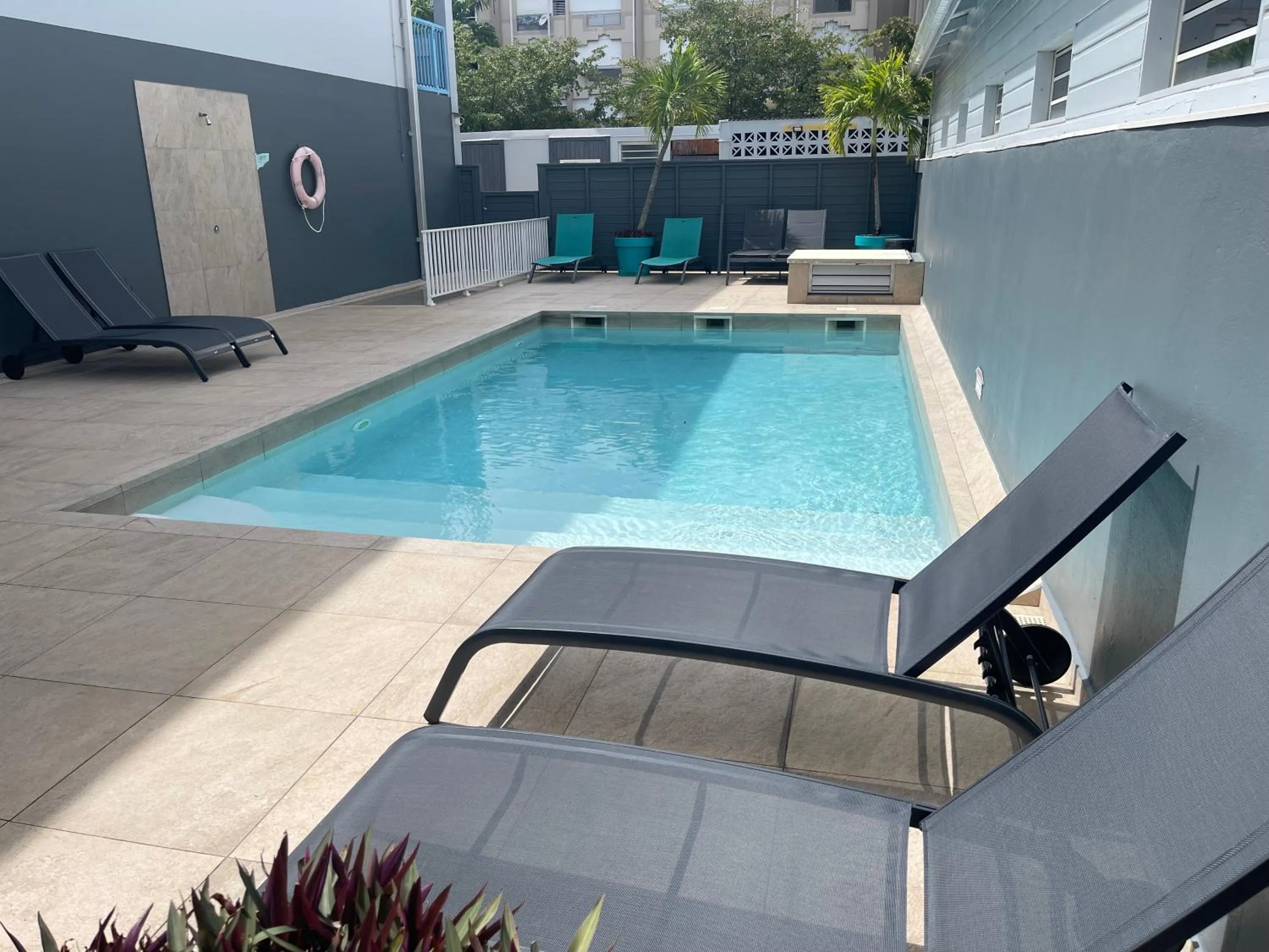 Pool view in Karaibes Hotel