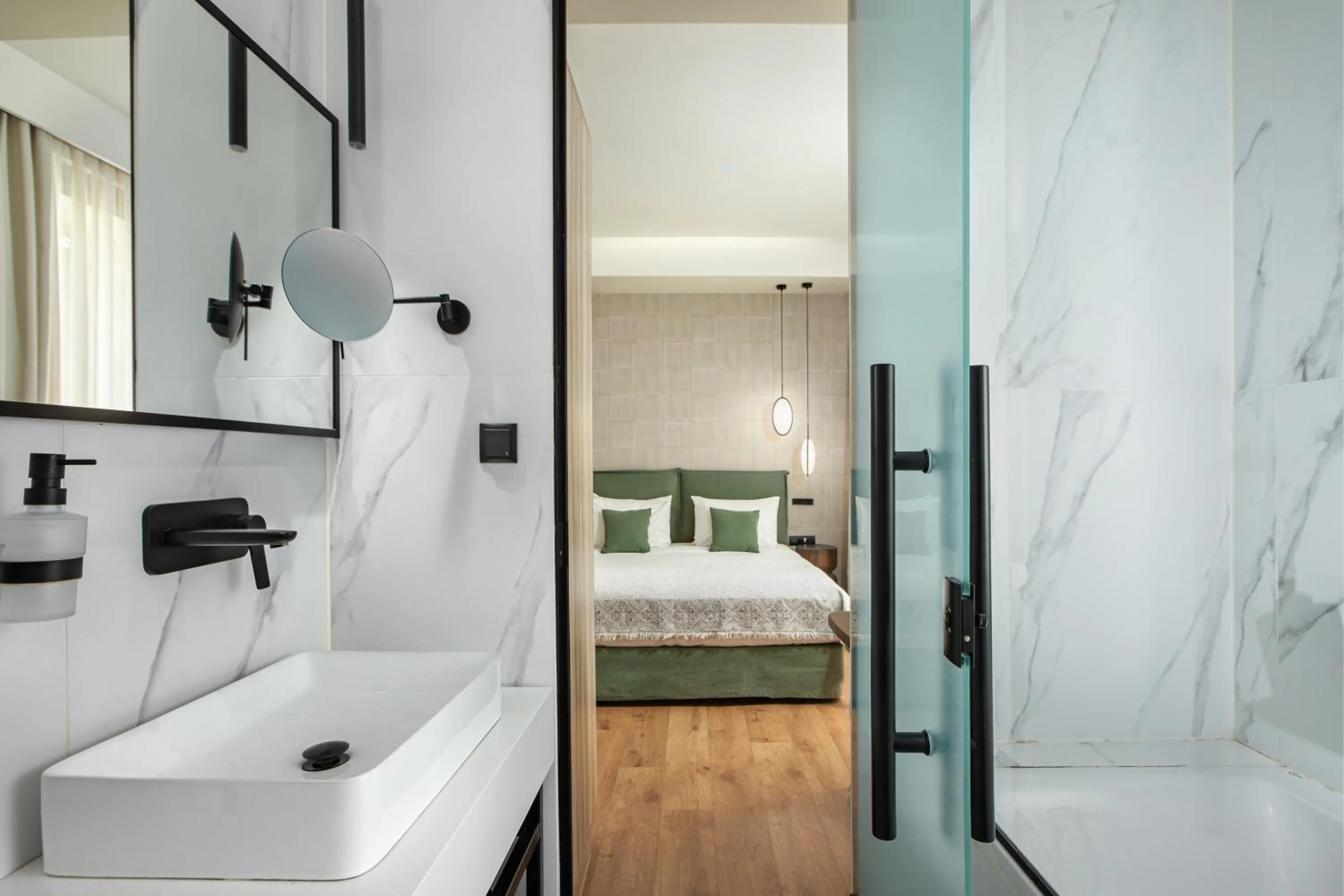 Bathroom, Bed in The Residence Christokopidou Hotel & Spa