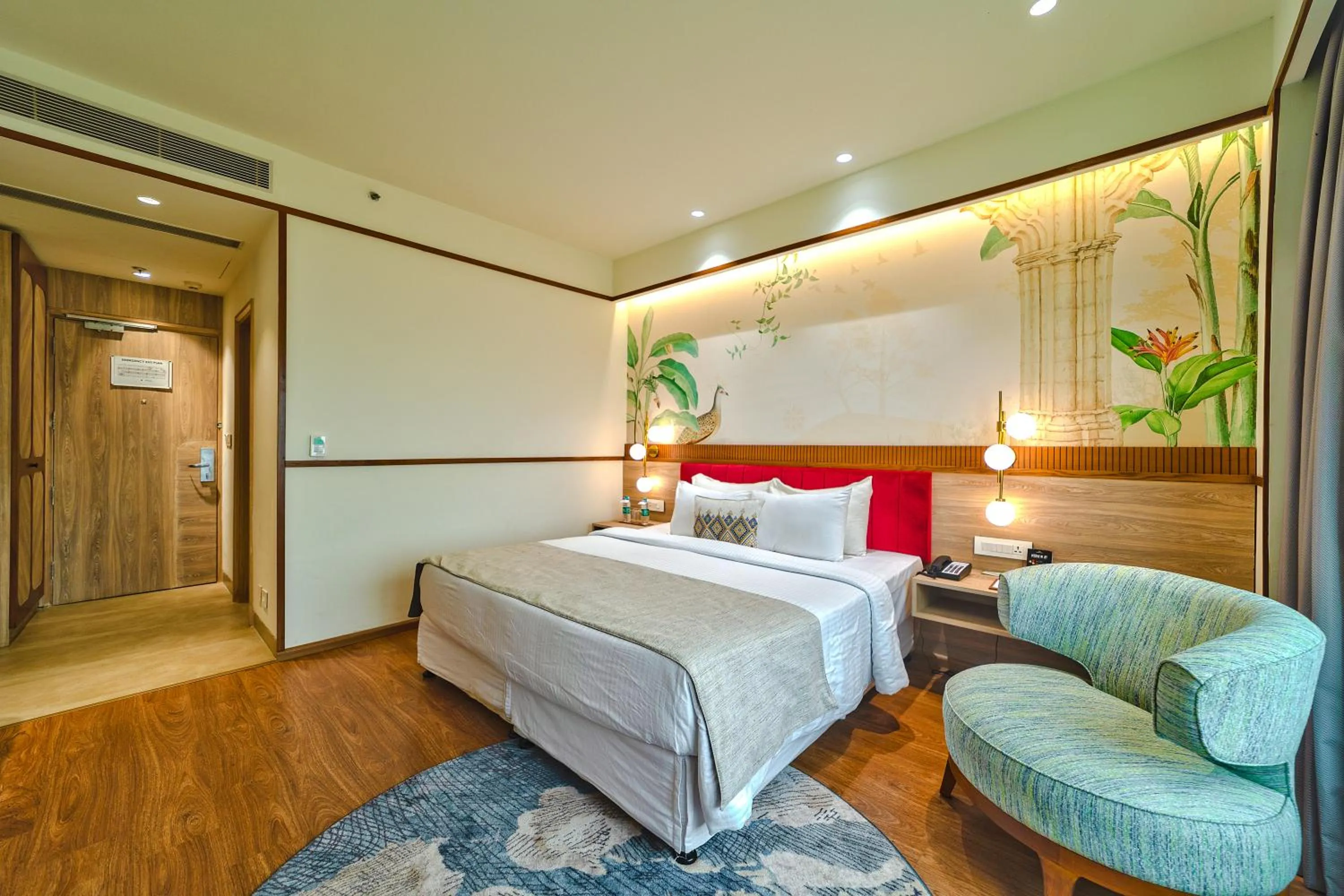 Photo of the whole room, Bed in Nidhivan Sarovar Portico Vrindavan