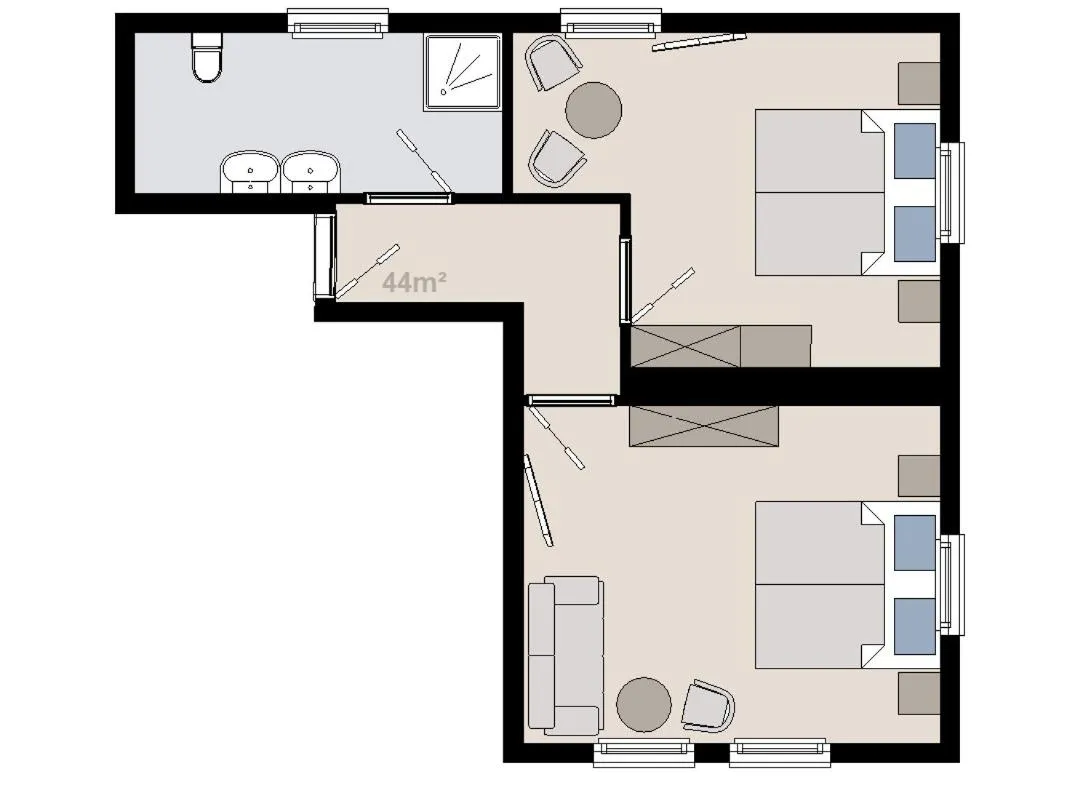 Photo of the whole room in Hotel Alpina