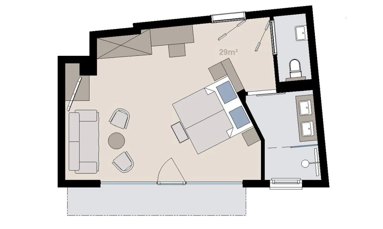 Photo of the whole room in Hotel Alpina