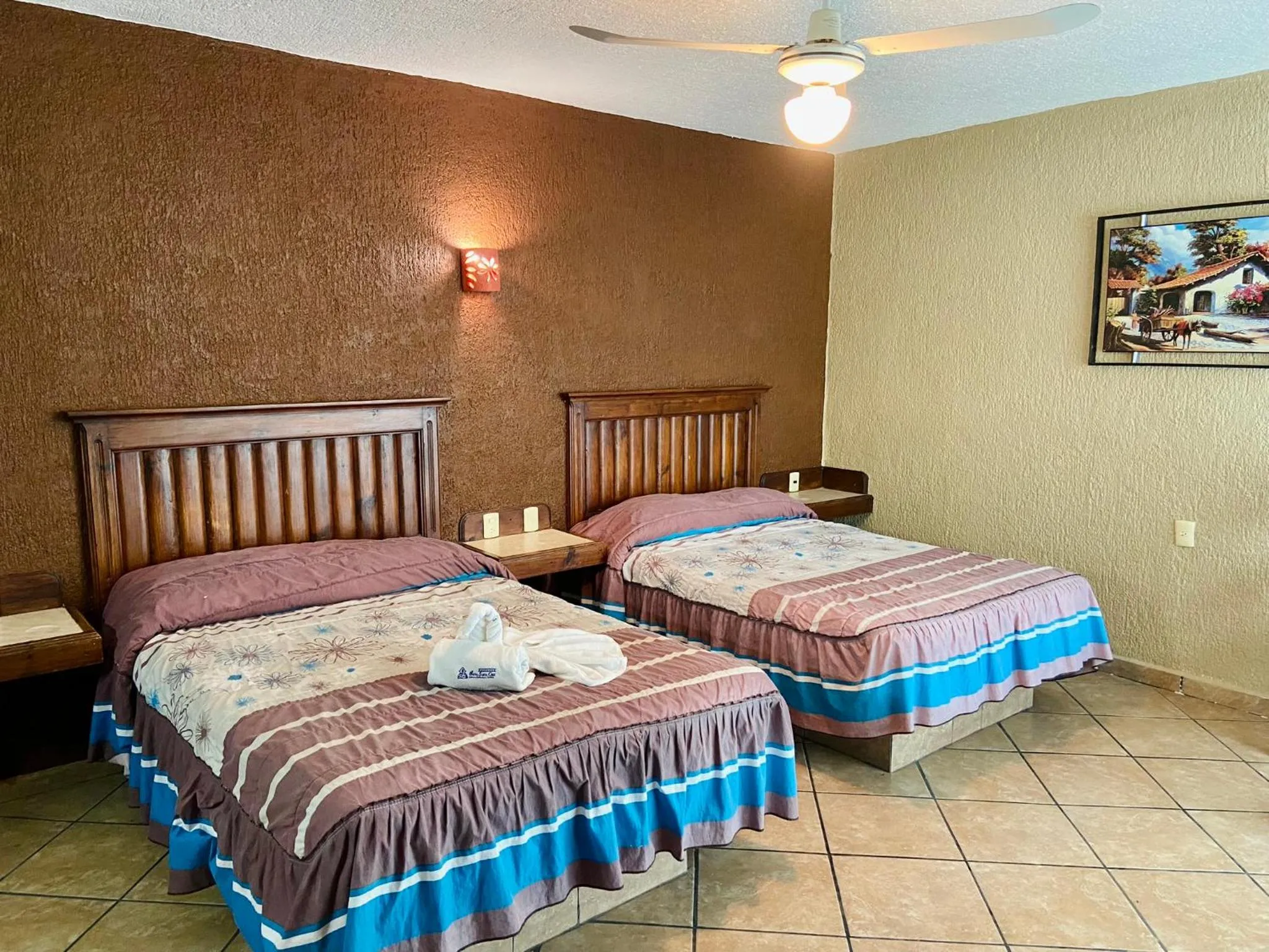 Bed in Hotel Cabañas Santa Cruz