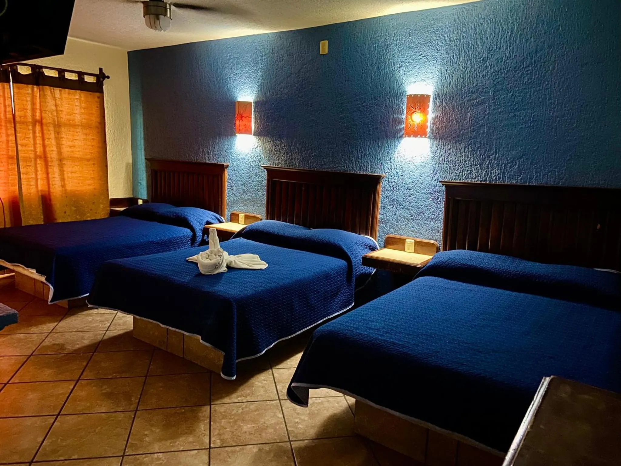 Bed in Hotel Cabañas Santa Cruz
