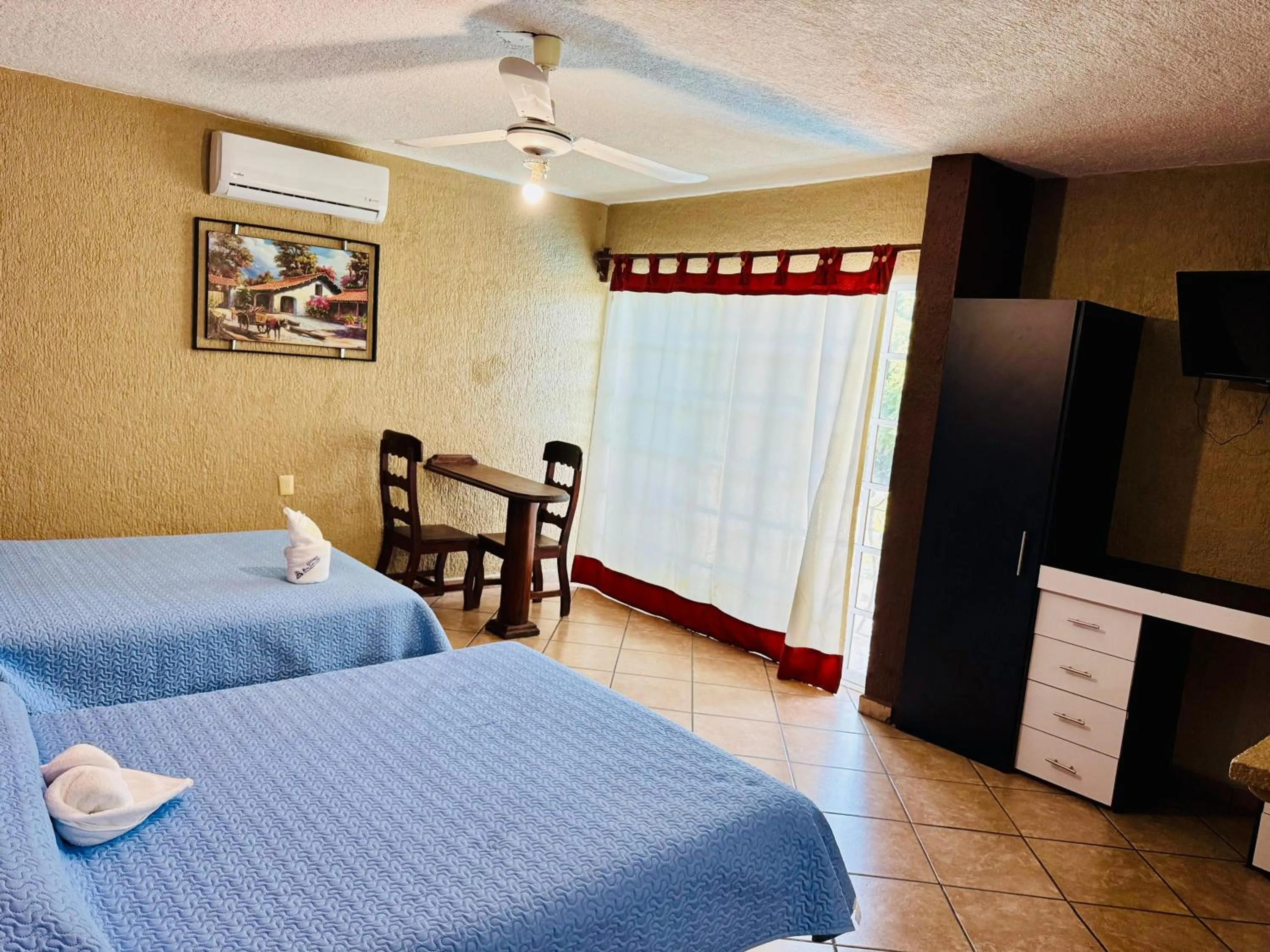 Bed in Hotel Cabañas Santa Cruz
