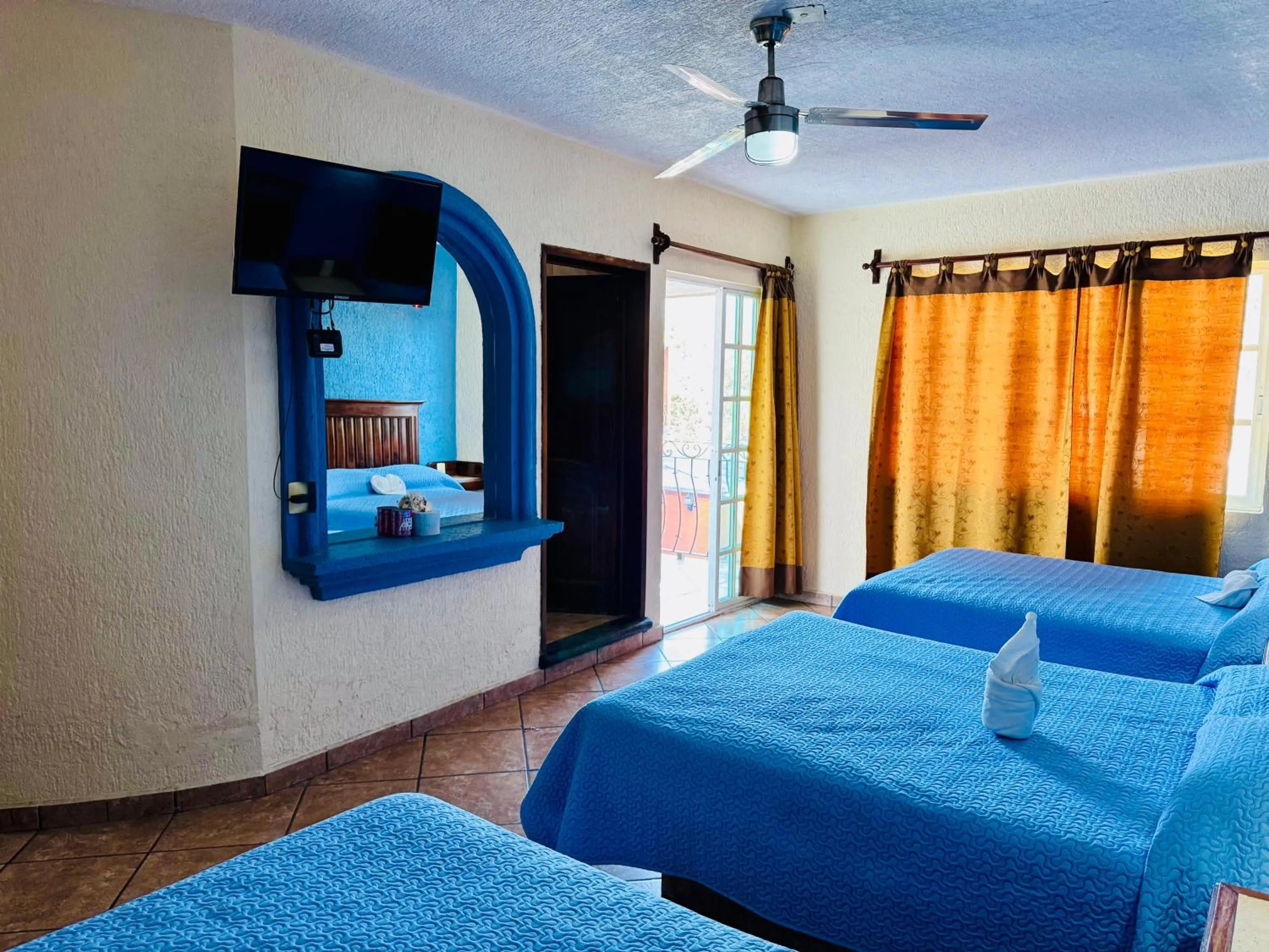 Bed in Hotel Cabañas Santa Cruz