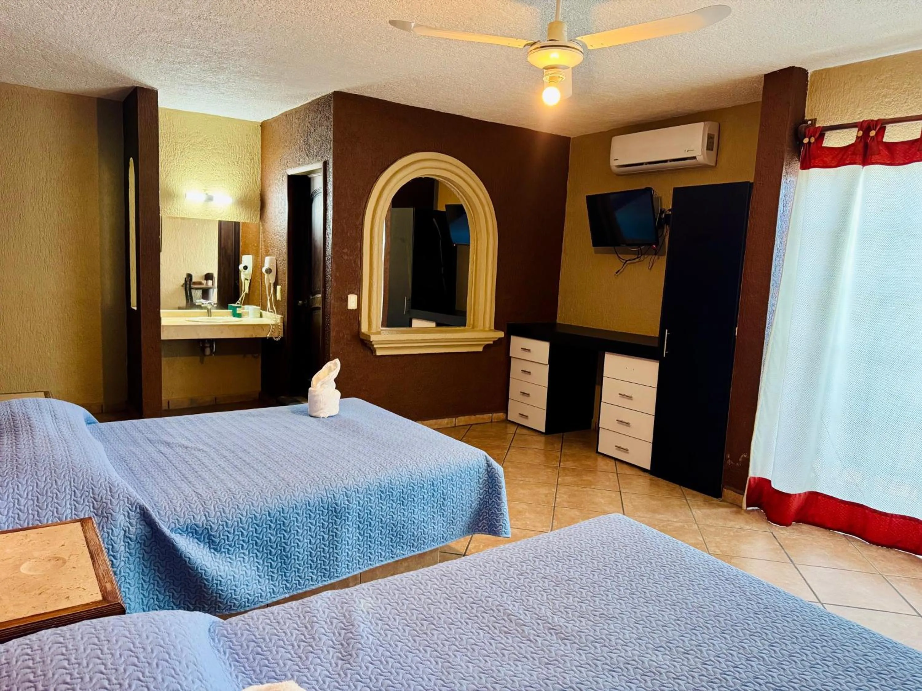 Bed in Hotel Cabañas Santa Cruz