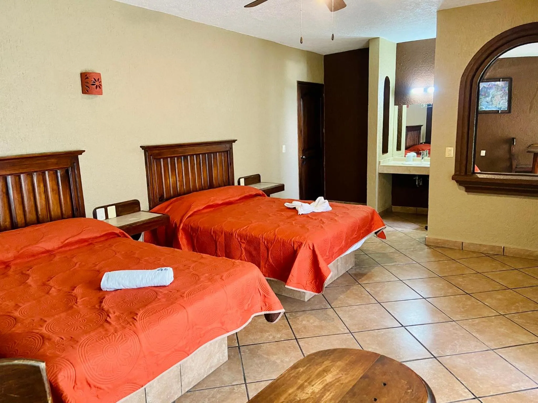 Bed in Hotel Cabañas Santa Cruz