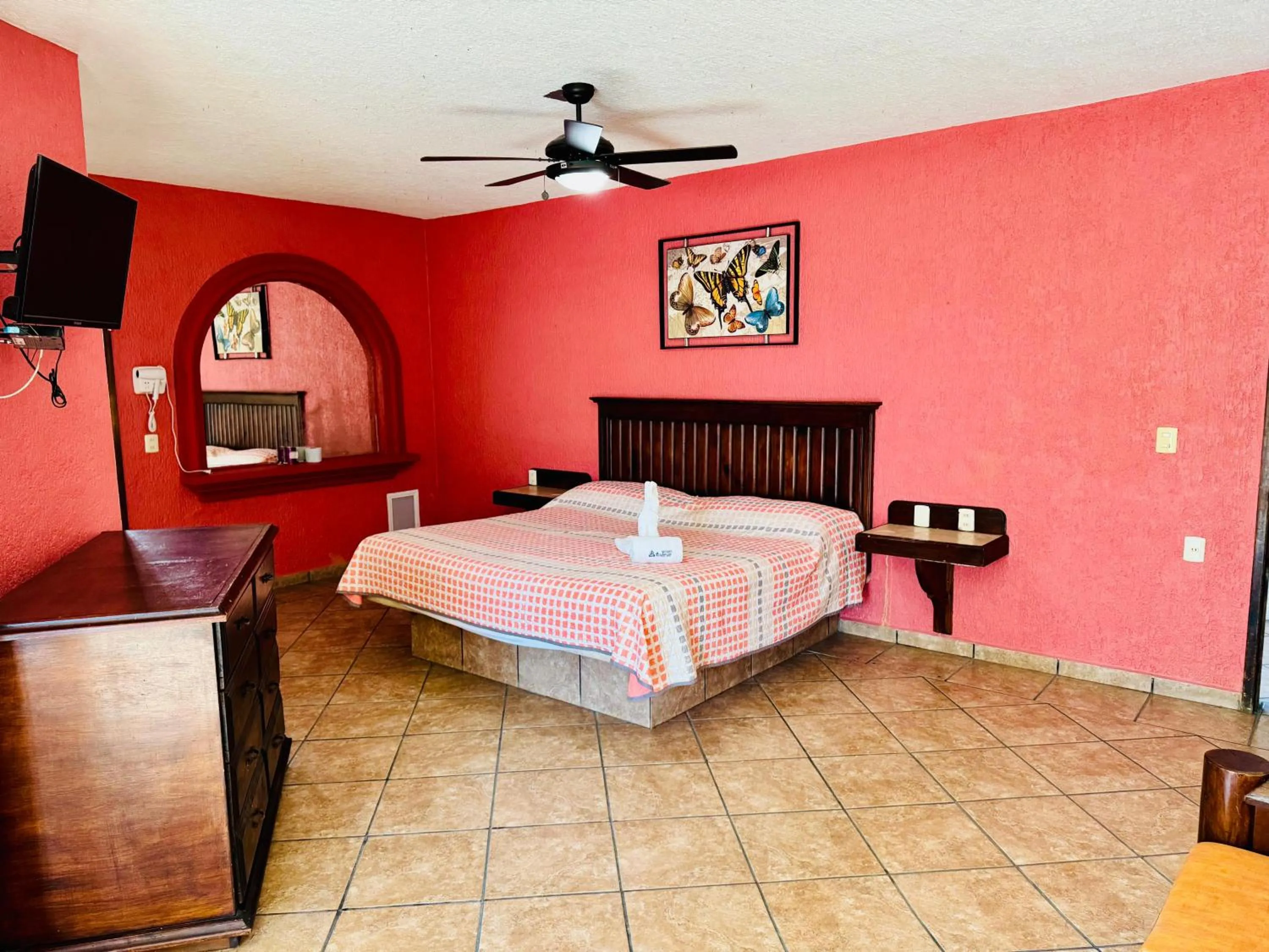 Bed in Hotel Cabañas Santa Cruz