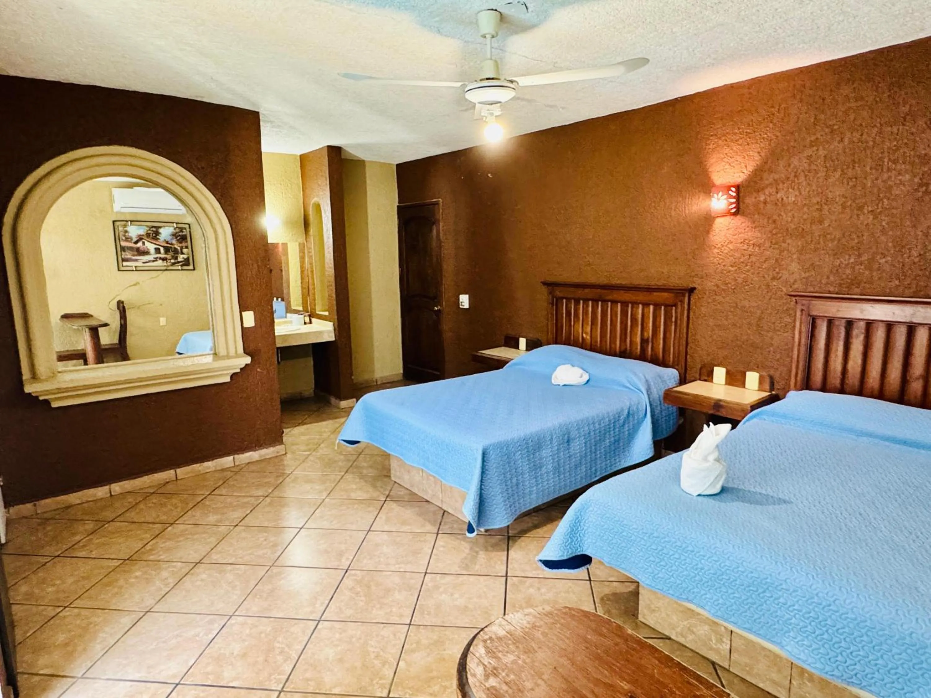 Bed in Hotel Cabañas Santa Cruz