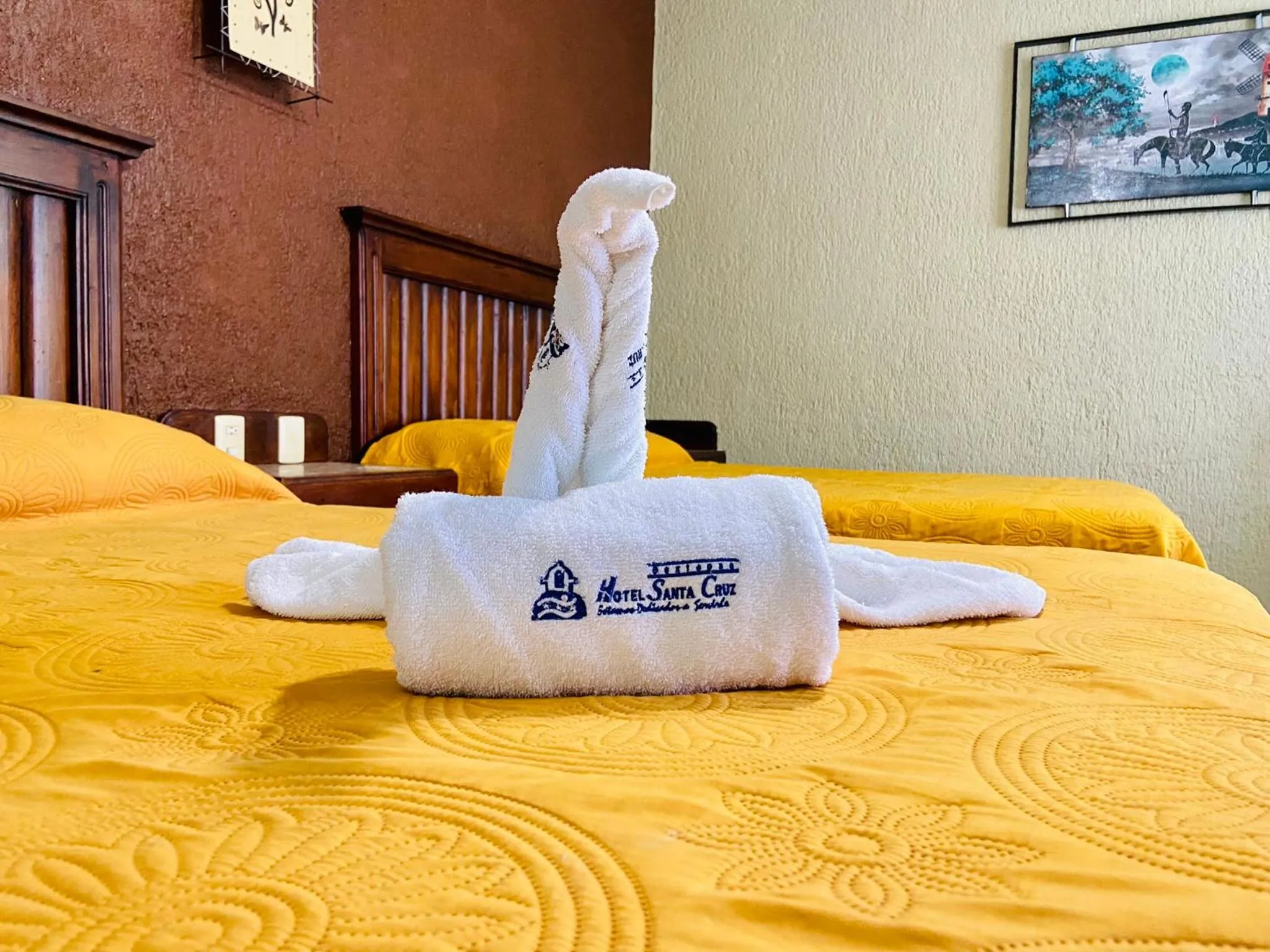 Bed in Hotel Cabañas Santa Cruz