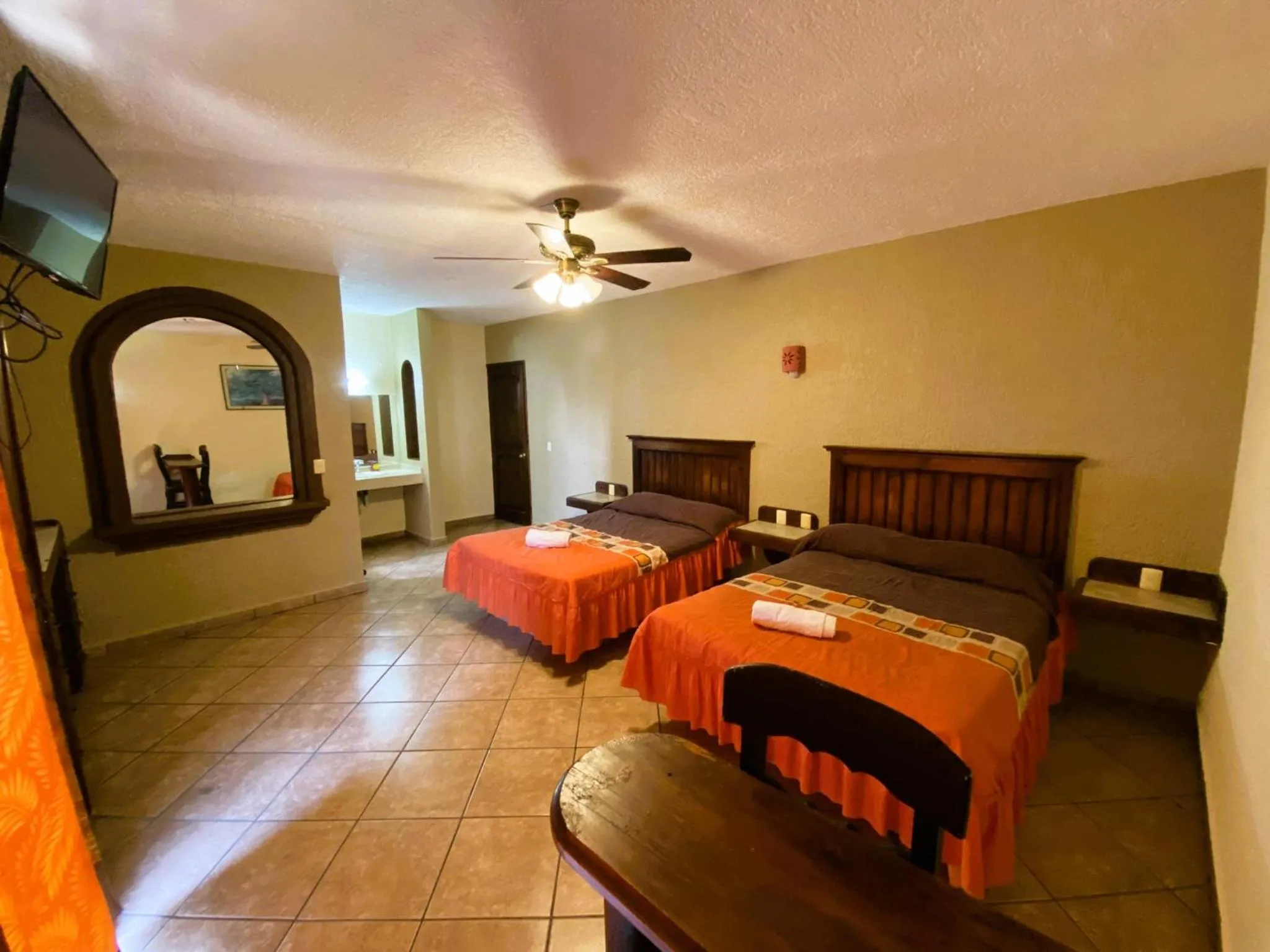 Bed in Hotel Cabañas Santa Cruz