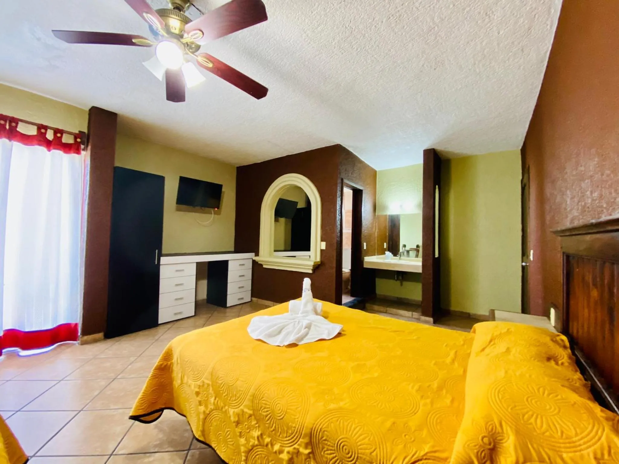 Bed in Hotel Cabañas Santa Cruz