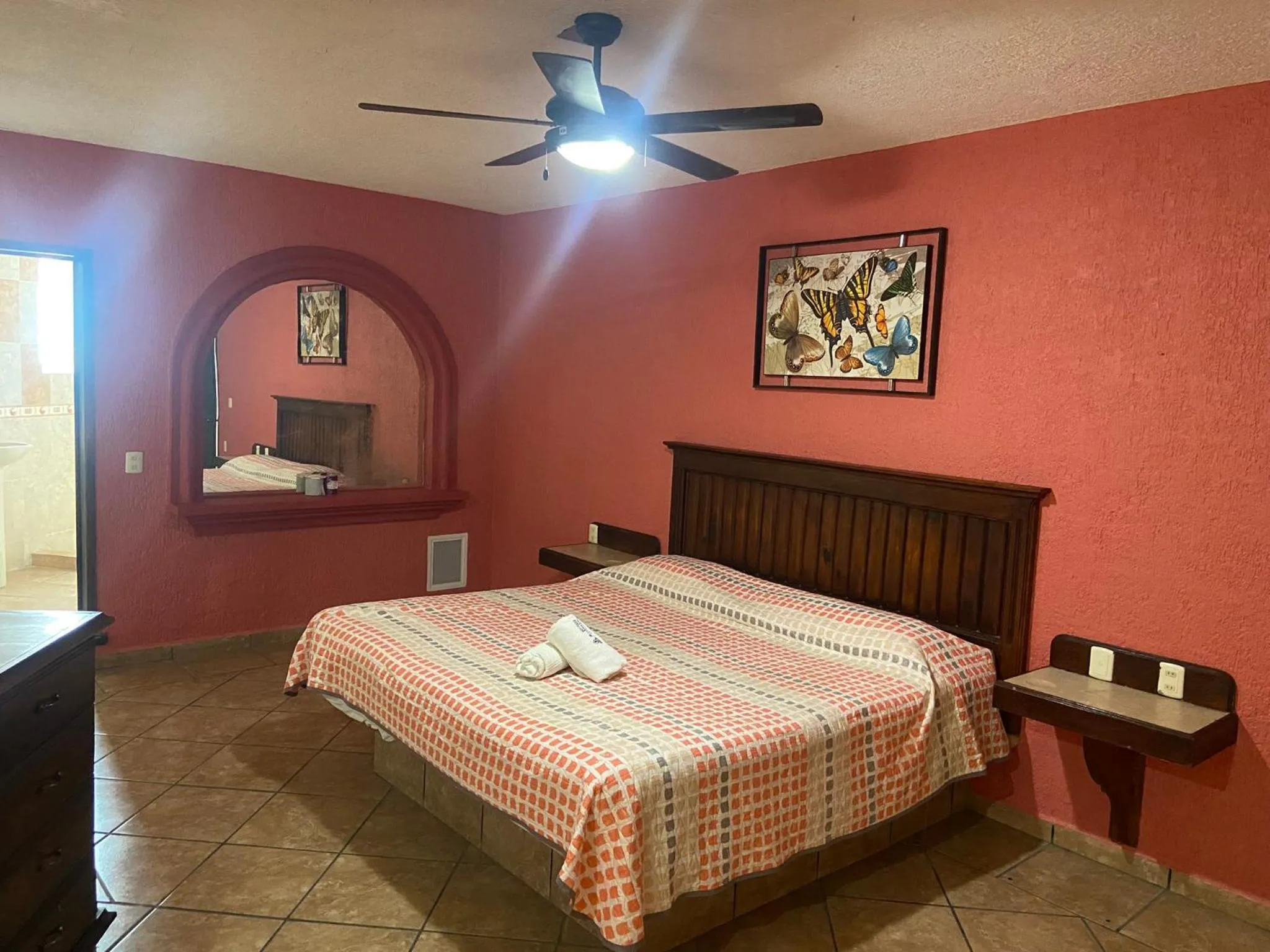 Bed in Hotel Cabañas Santa Cruz