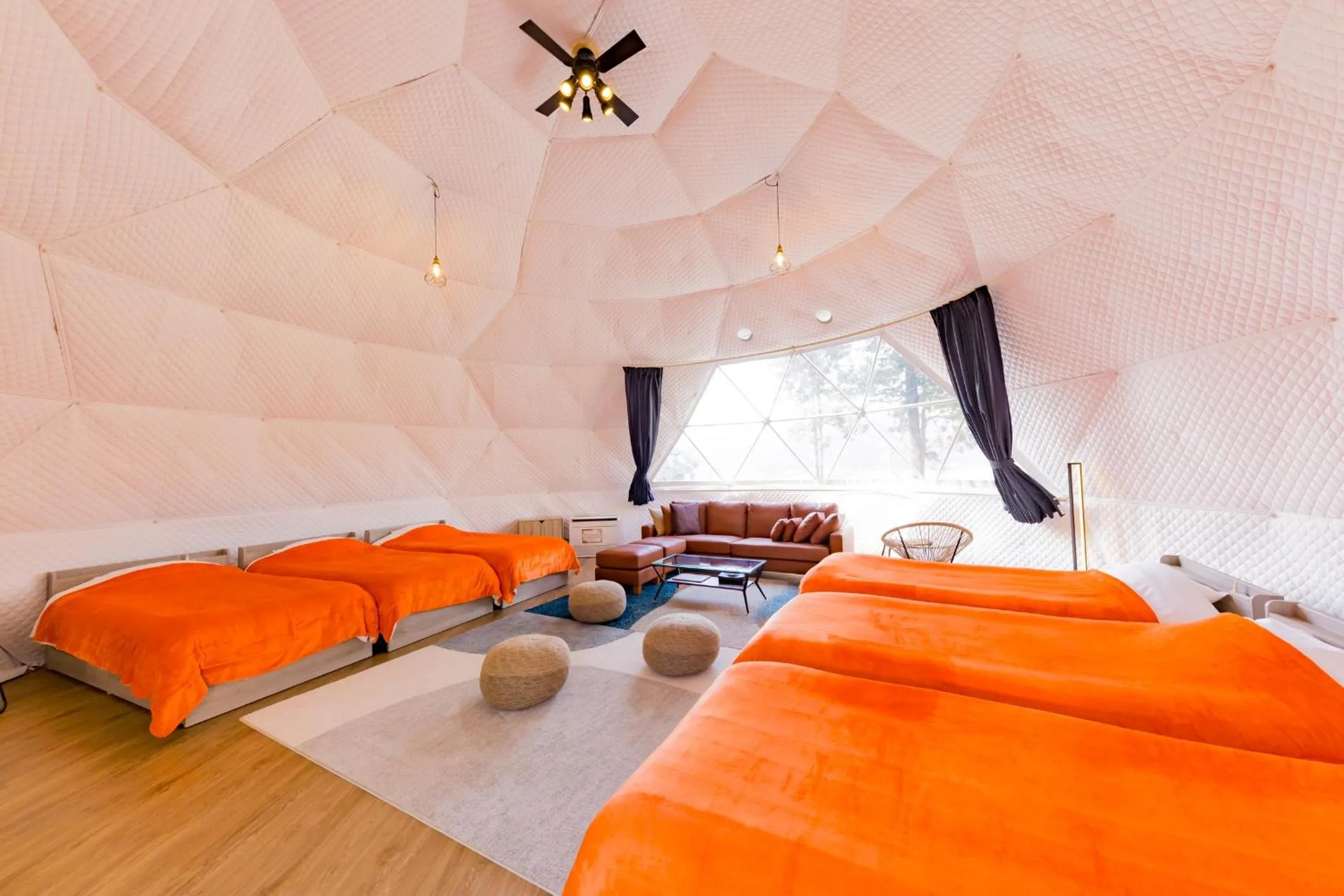 Bed in The Village Yufuin Onsen Glamping