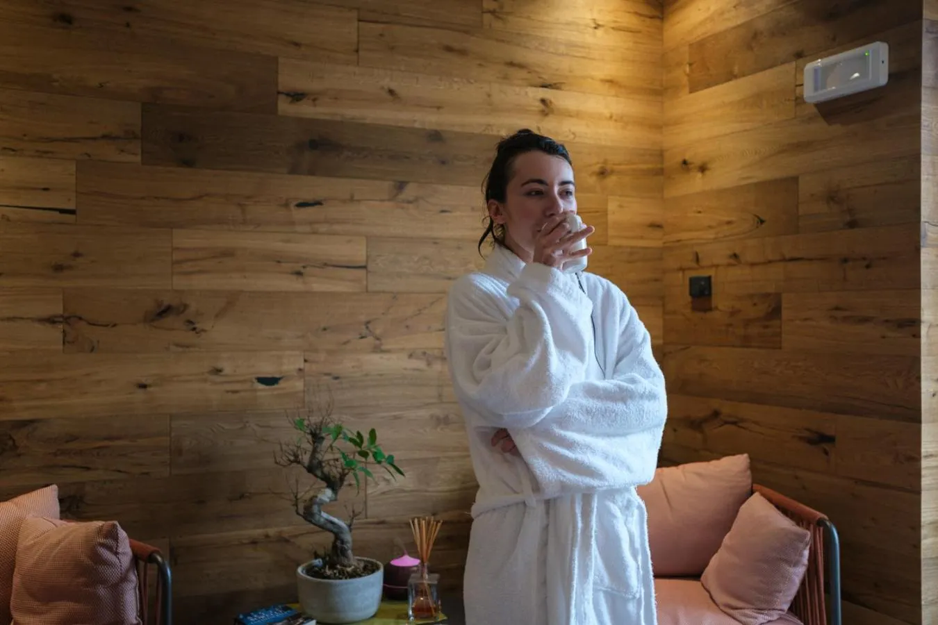 Sauna in Lake Hotel La Pieve