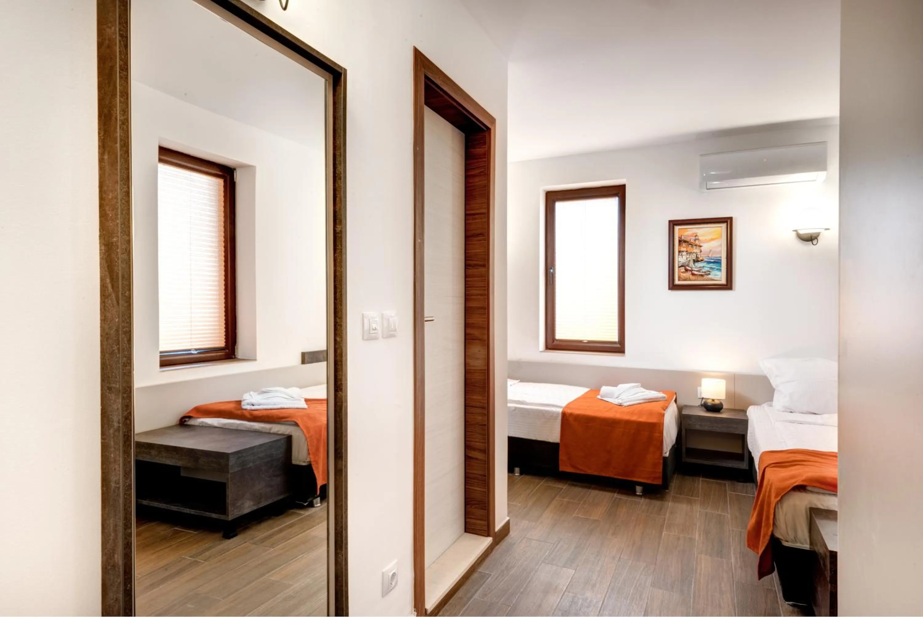 Bed in Panorama Blue Family Hotel and Free parking