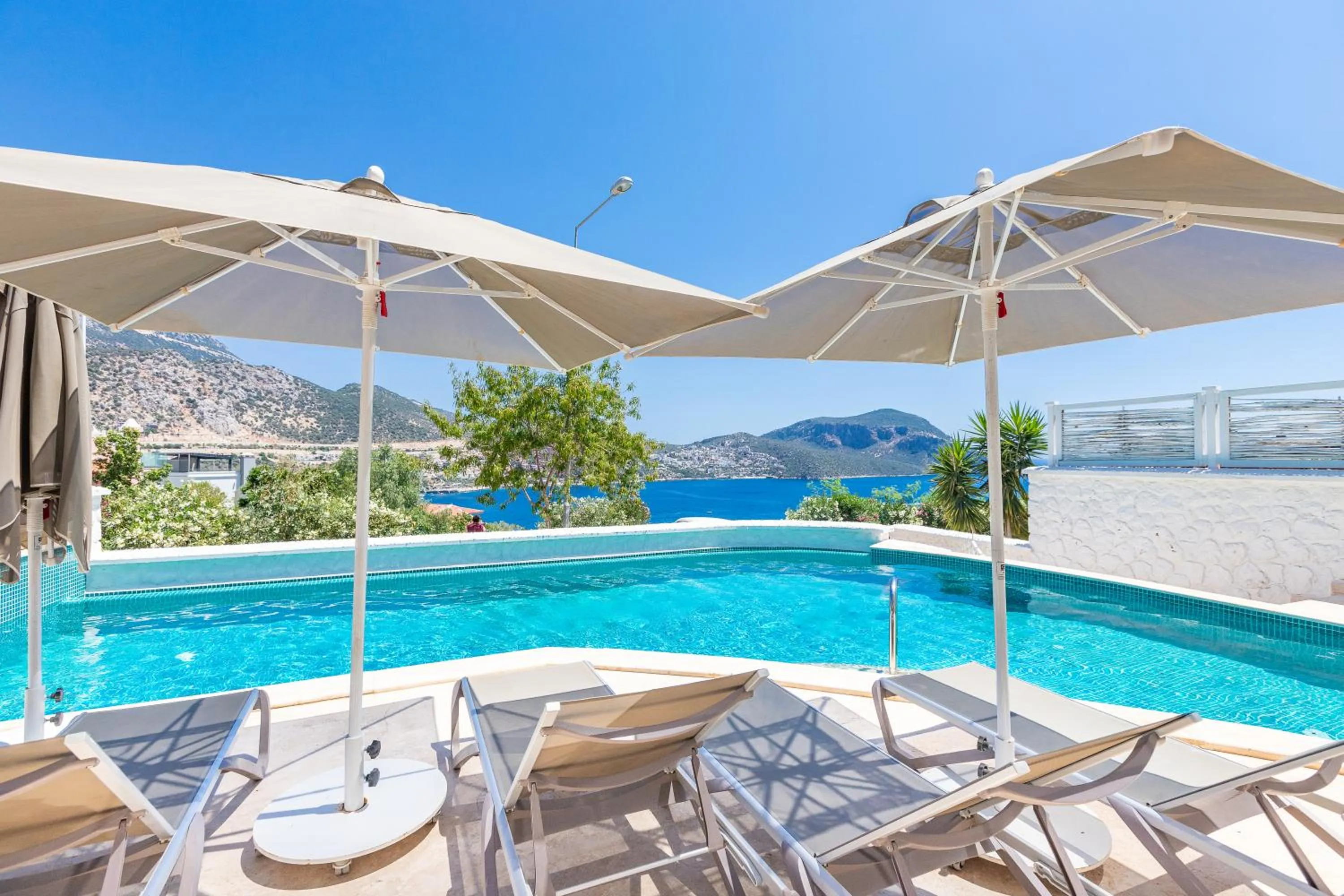 Pool view in Kalkan Saray Suites Hotel