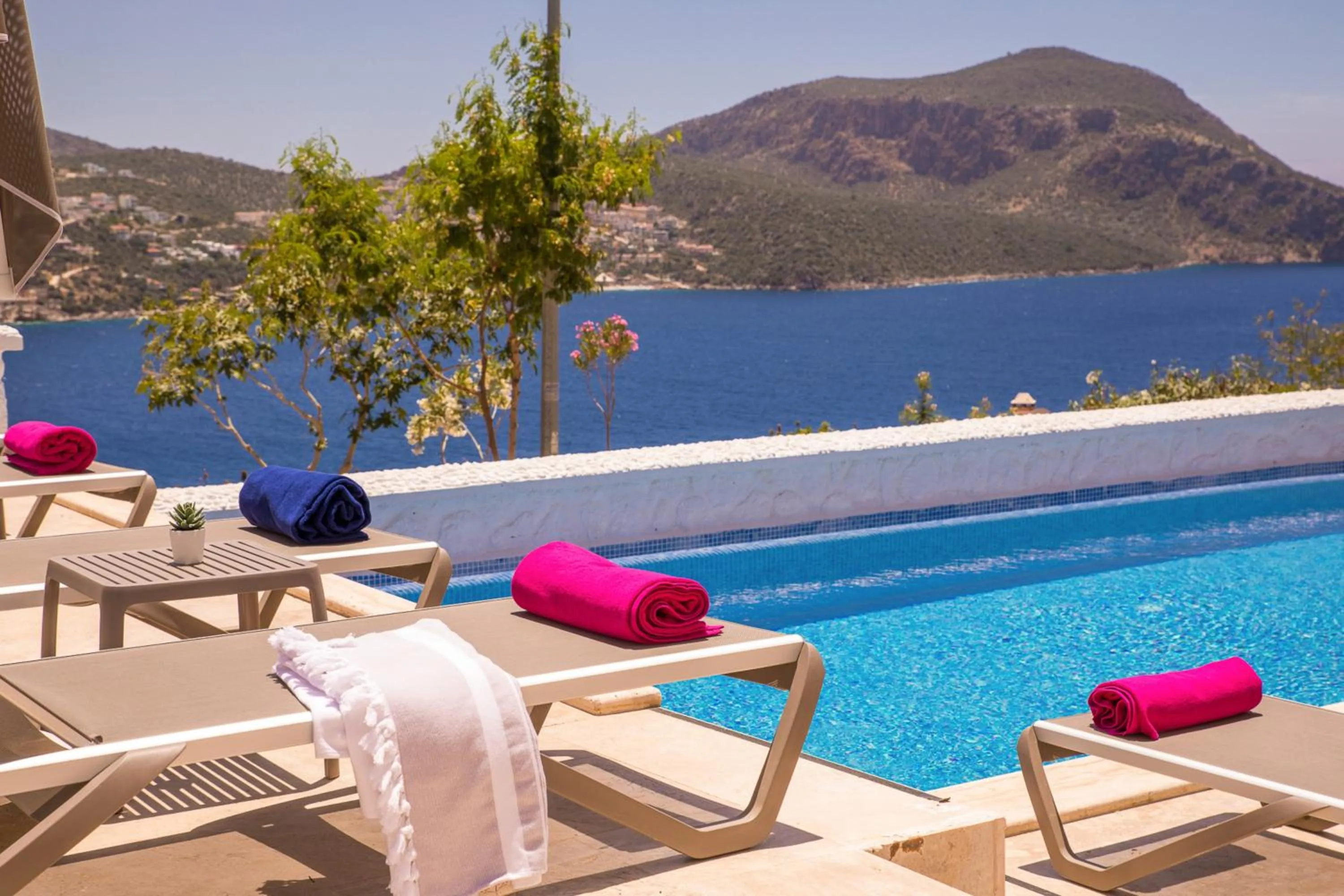 Pool view in Kalkan Saray Suites Hotel