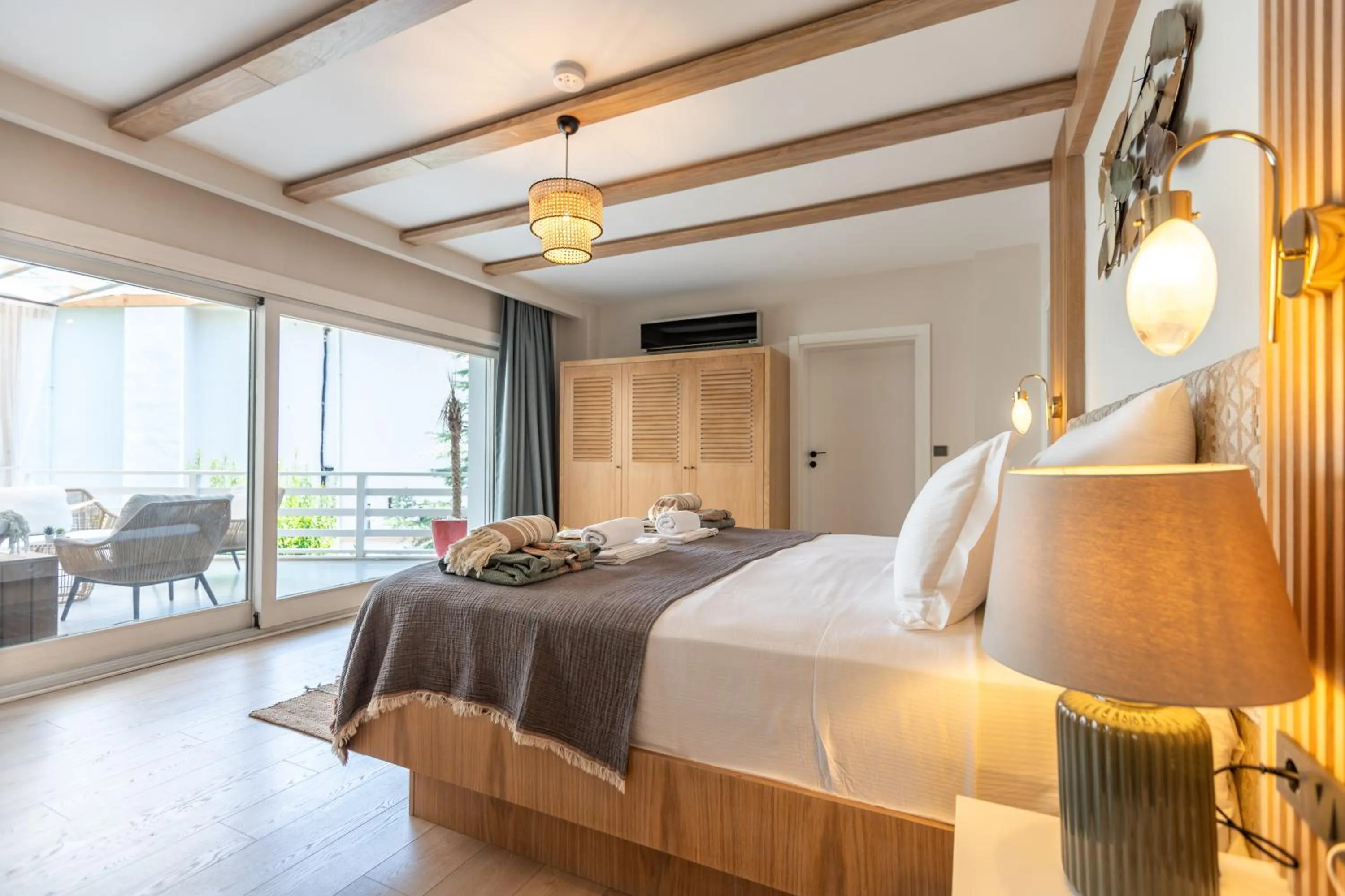 Bed in Kalkan Saray Suites Hotel