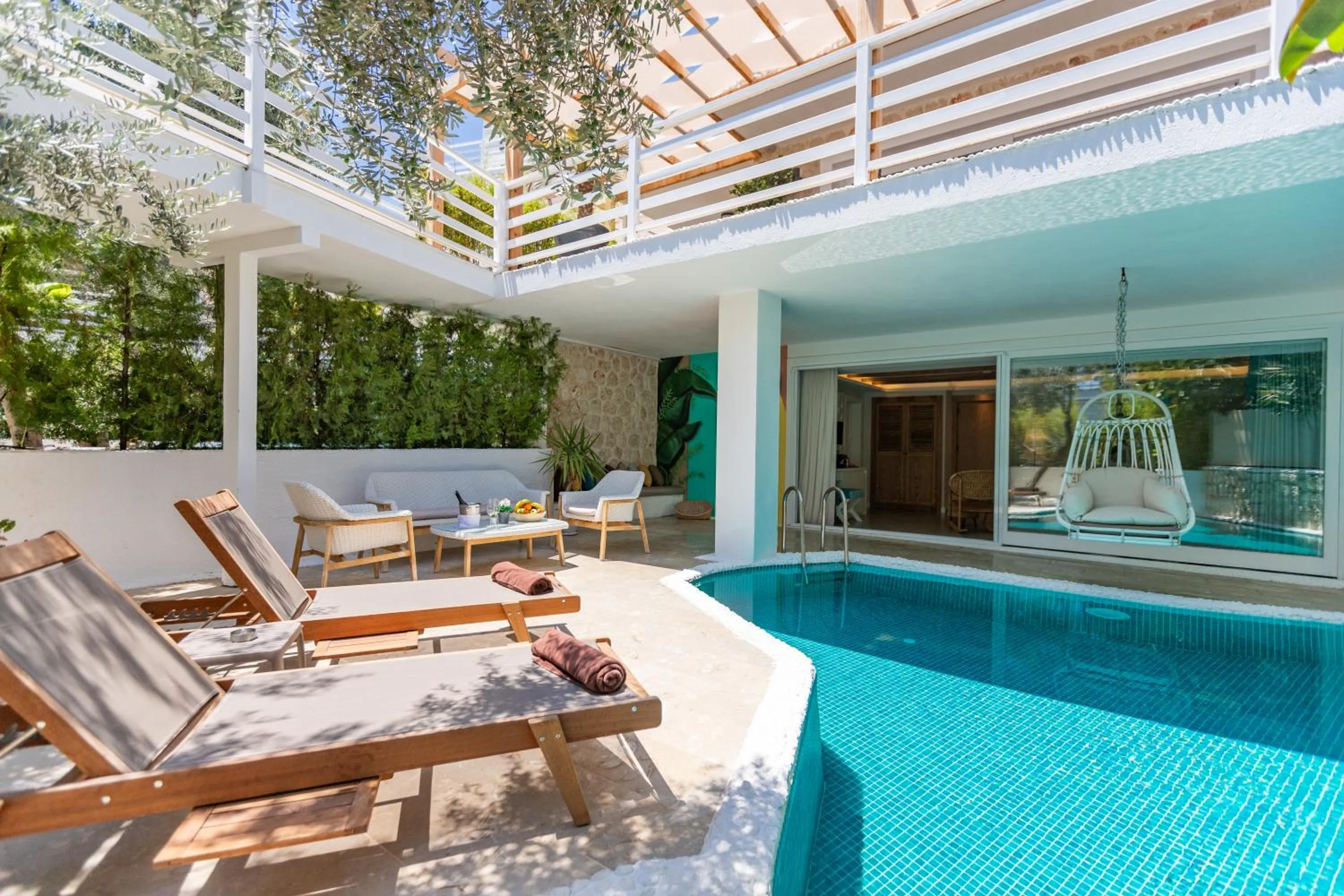 Pool view in Kalkan Saray Suites Hotel