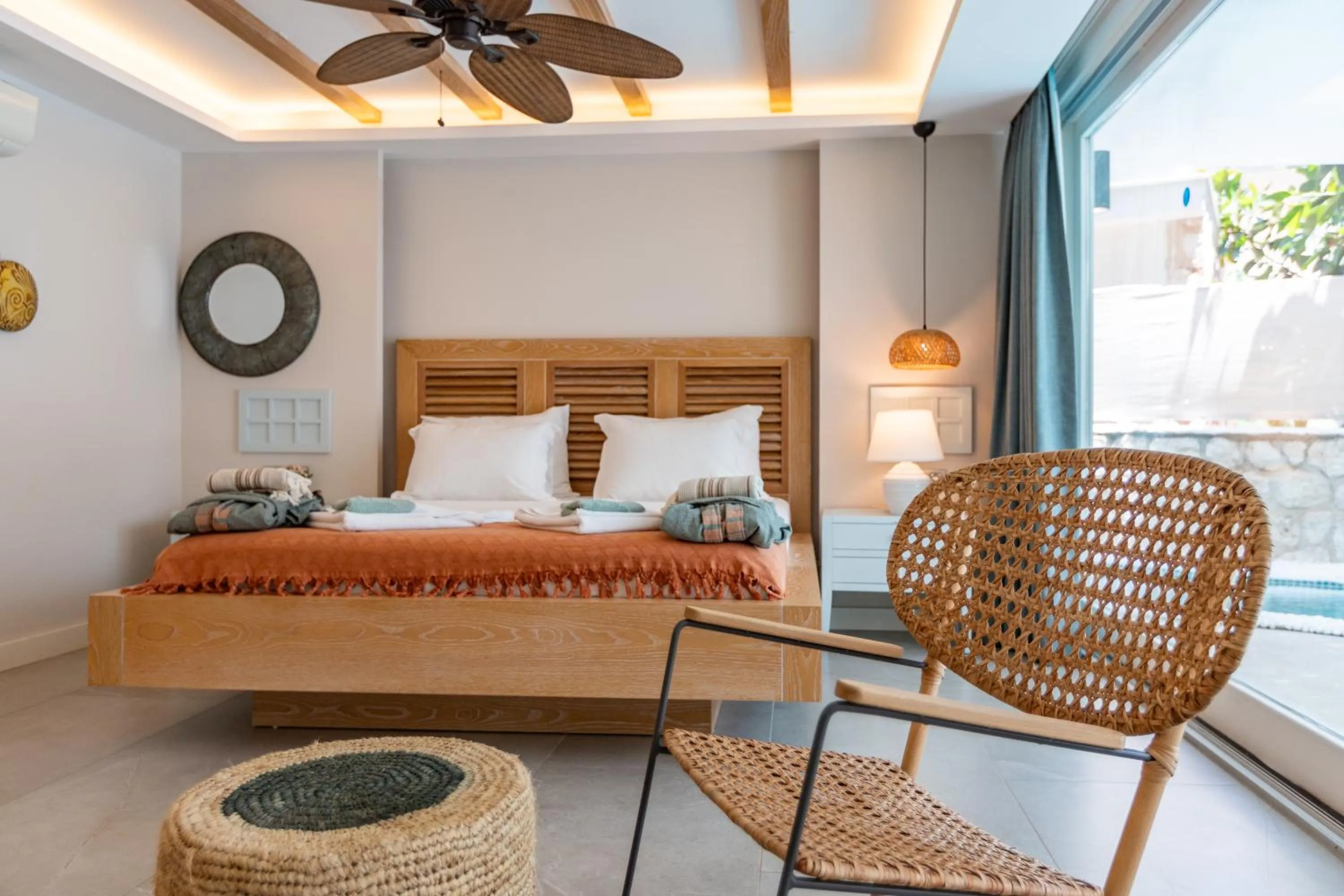 Bed in Kalkan Saray Suites Hotel