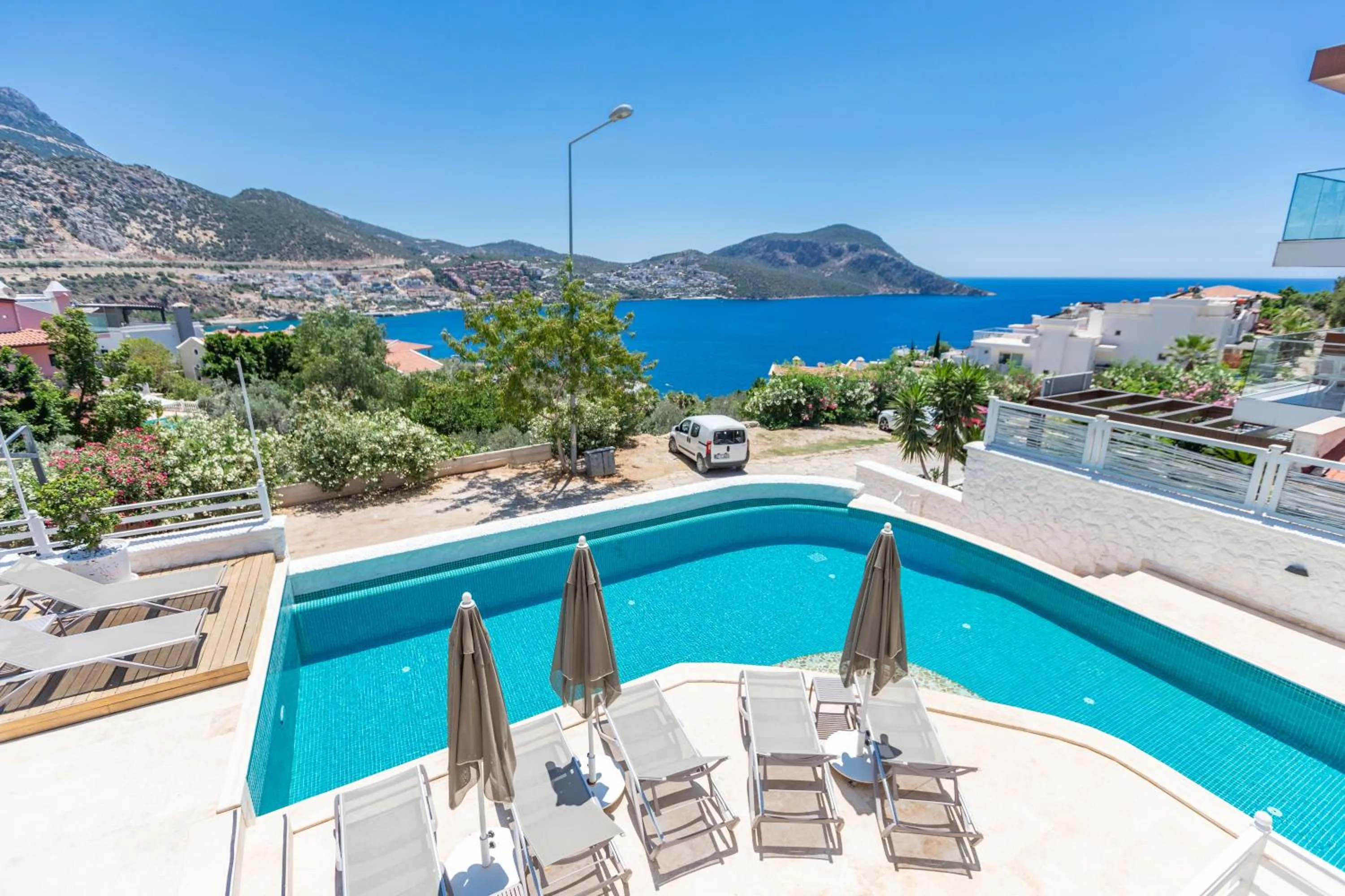 Pool view in Kalkan Saray Suites Hotel