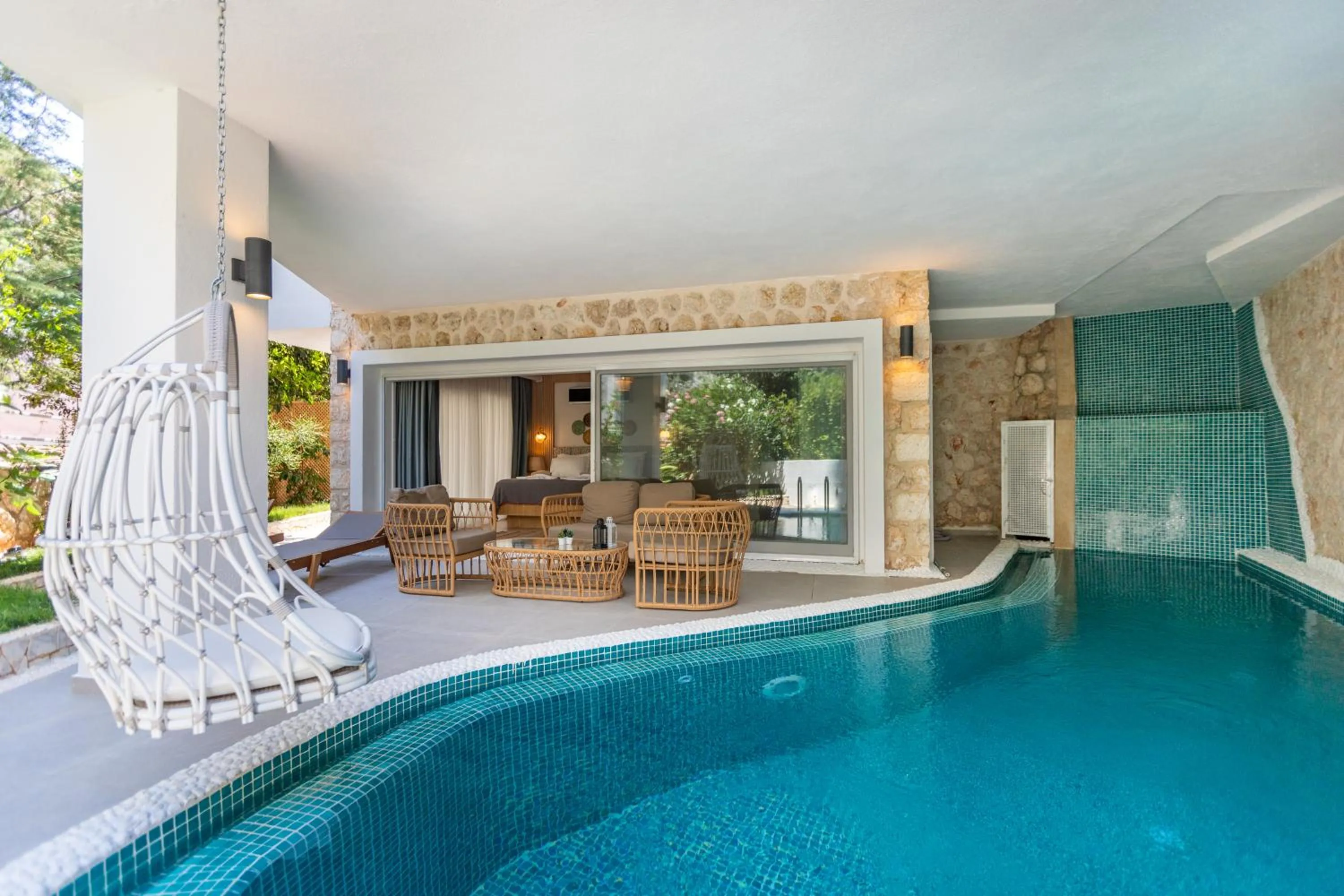 Pool view in Kalkan Saray Suites Hotel