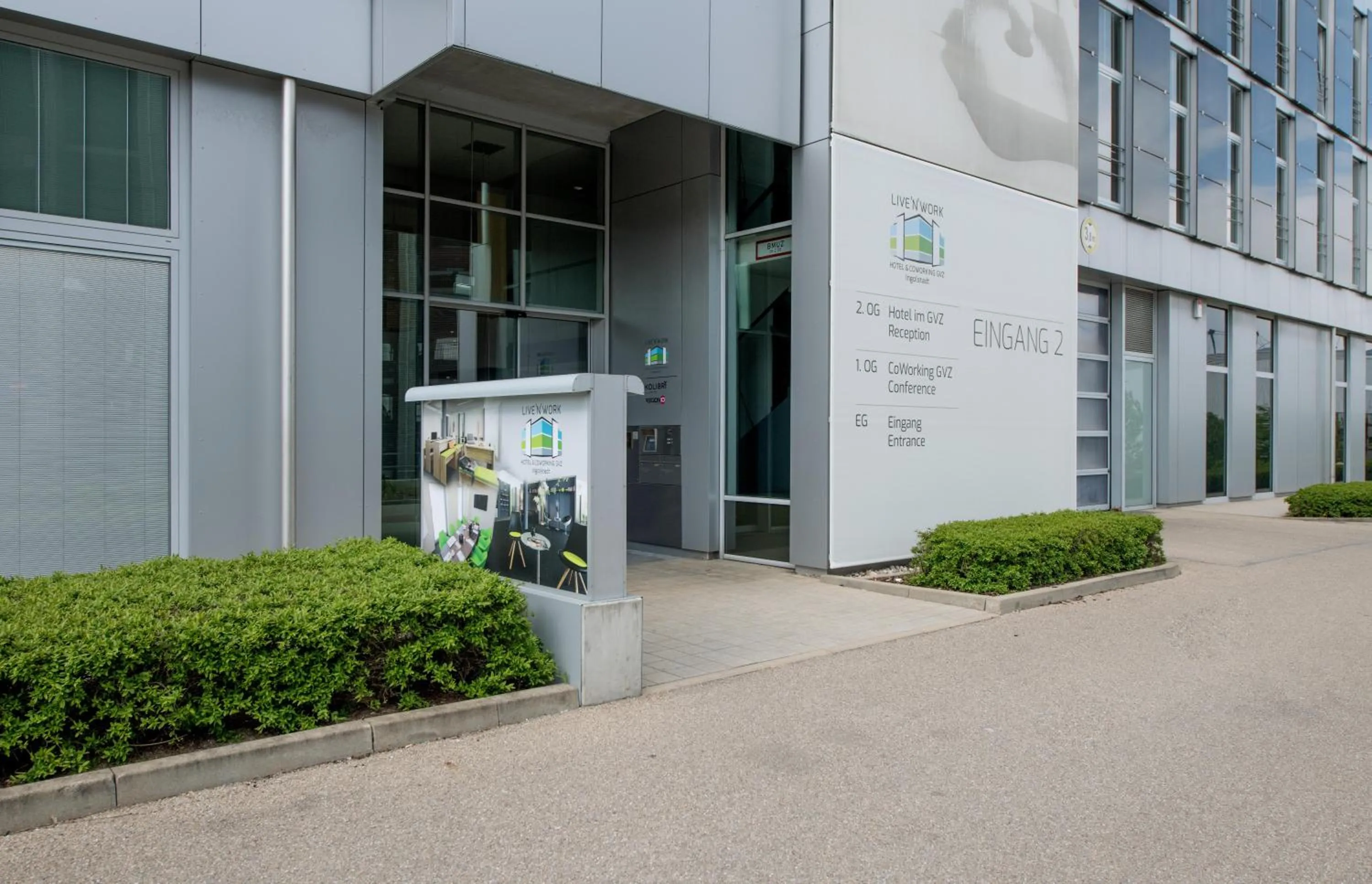 Property building in Livenwork Hotel & CoWorking GVZ Ingolstadt