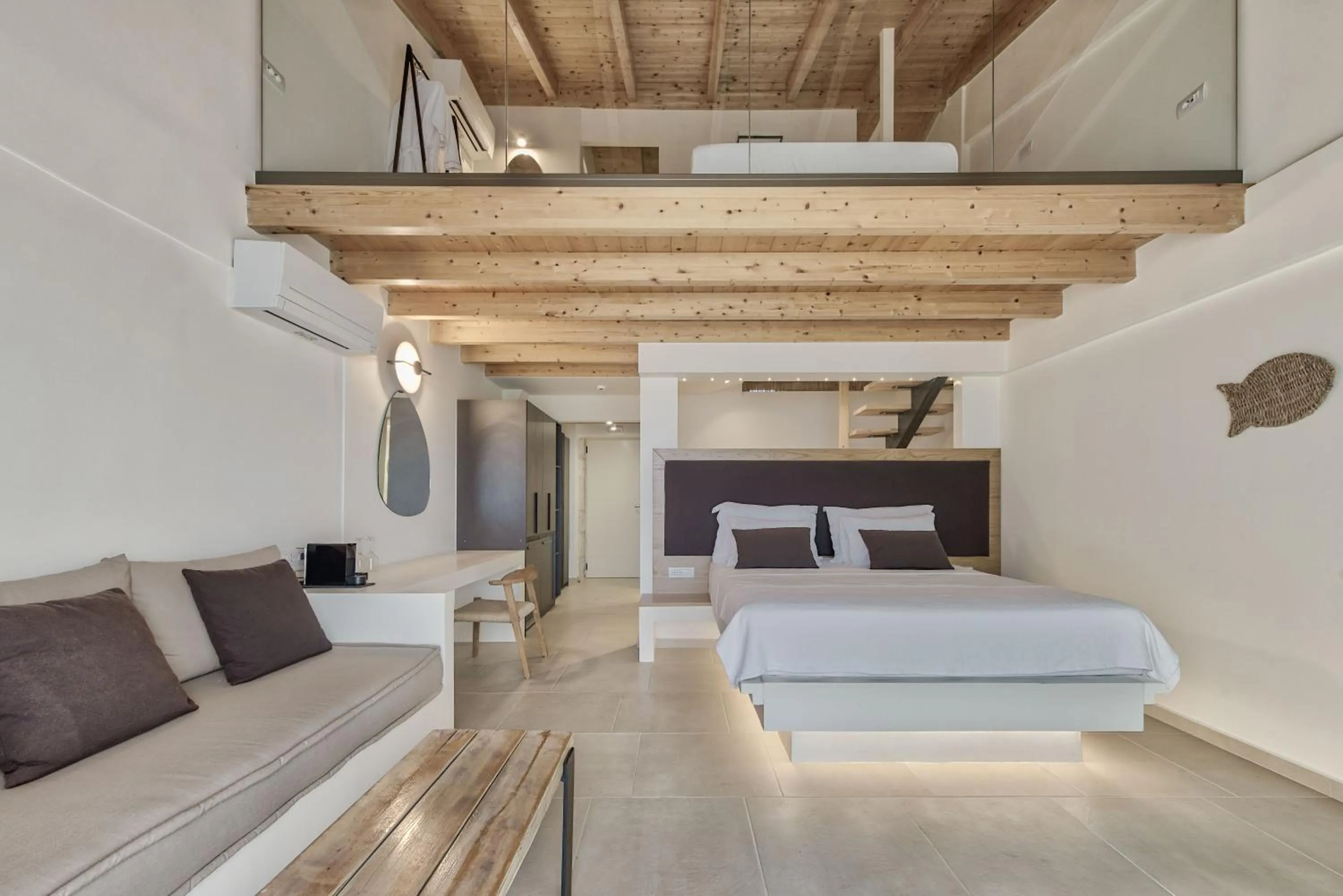 Bed in Aliv stone suites & spa