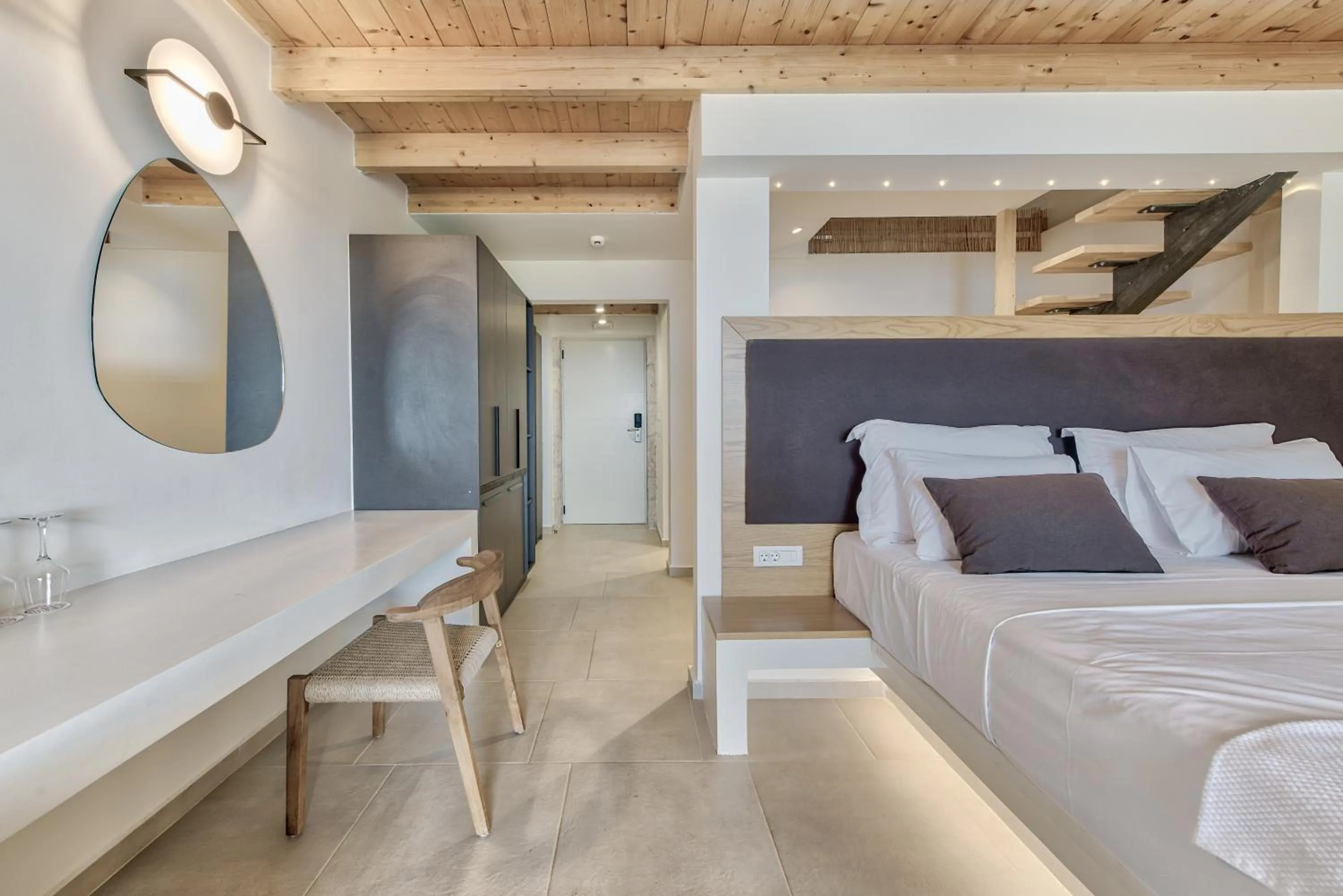 Bed in Aliv stone suites & spa