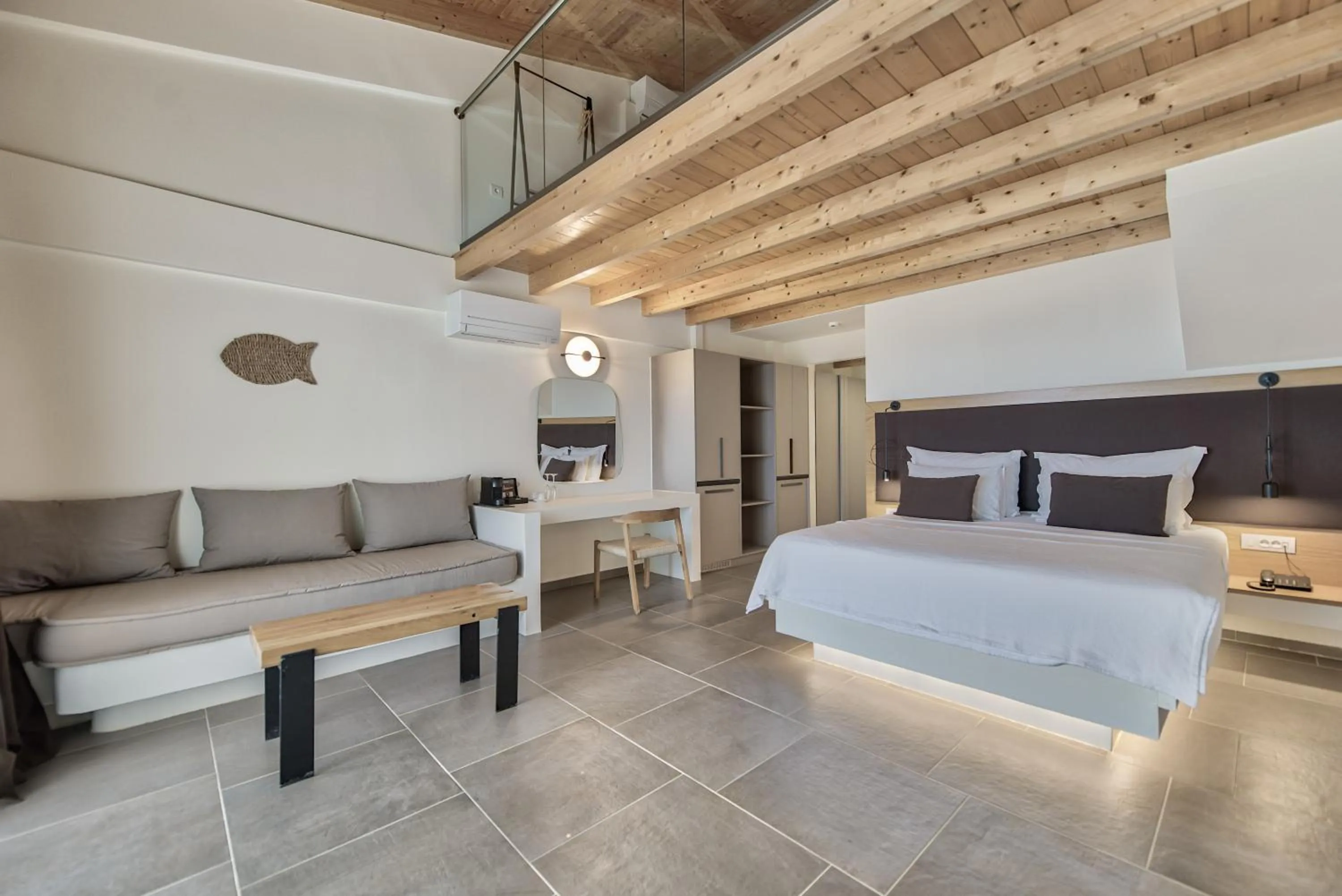 Bed in Aliv stone suites & spa