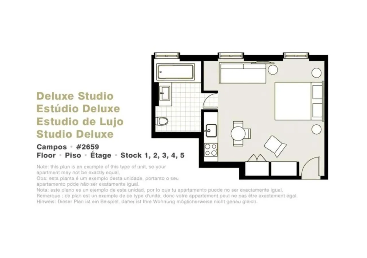 Floor plan in Lisbon Serviced Apartments - Campos