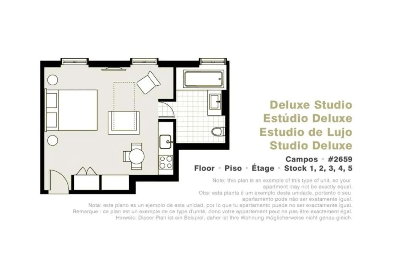 Floor plan in Lisbon Serviced Apartments - Campos