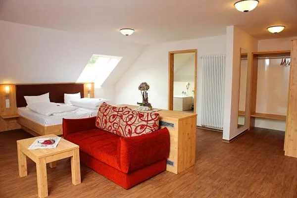 Photo of the whole room, Bed in Landgasthof Adler Pelzmühle